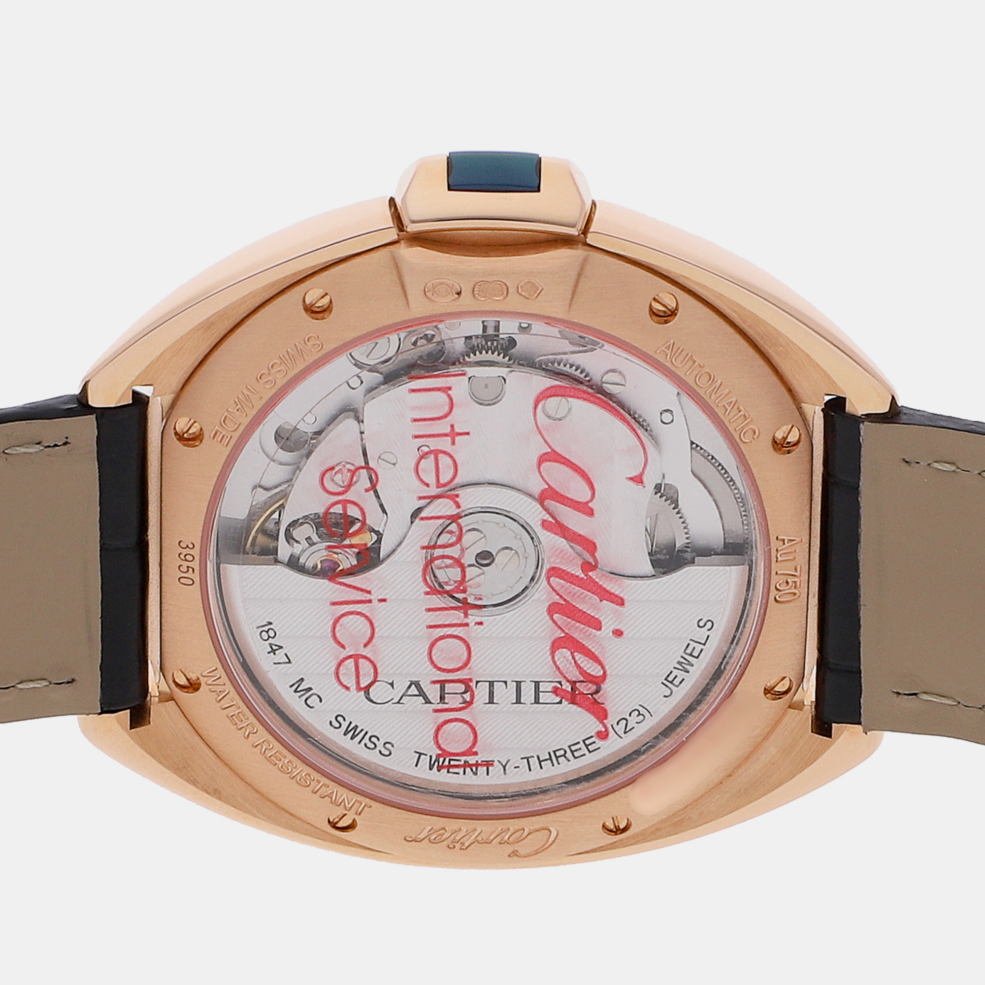 Cartier Silver 18k Rose Gold Cle De Cartier WGCL0013 Automatic Women's Wristwatch 35 Mm
