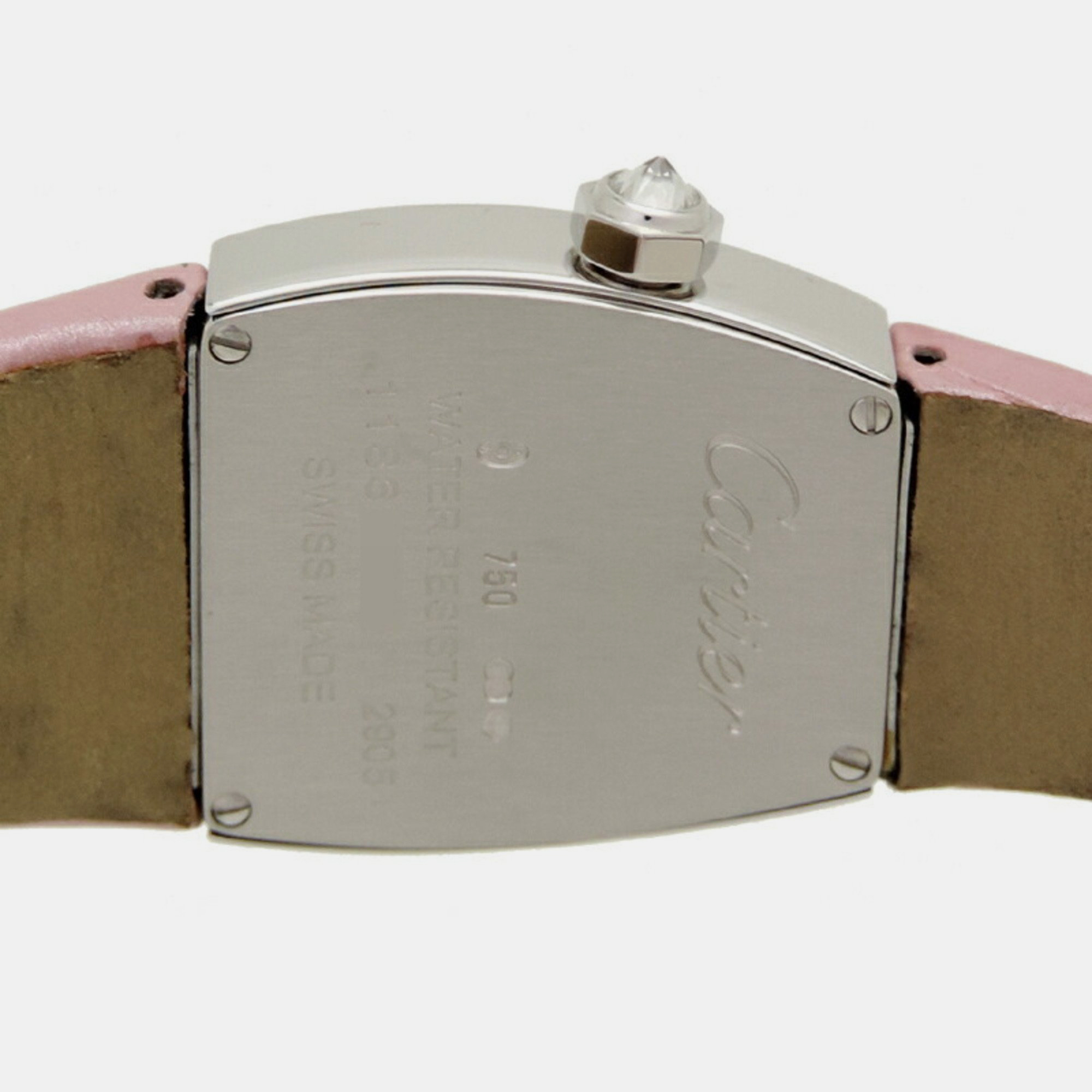Cartier Silver Diamond 18k White Gold La Dona WE600351 Quartz Women's Wristwatch 20 Mm