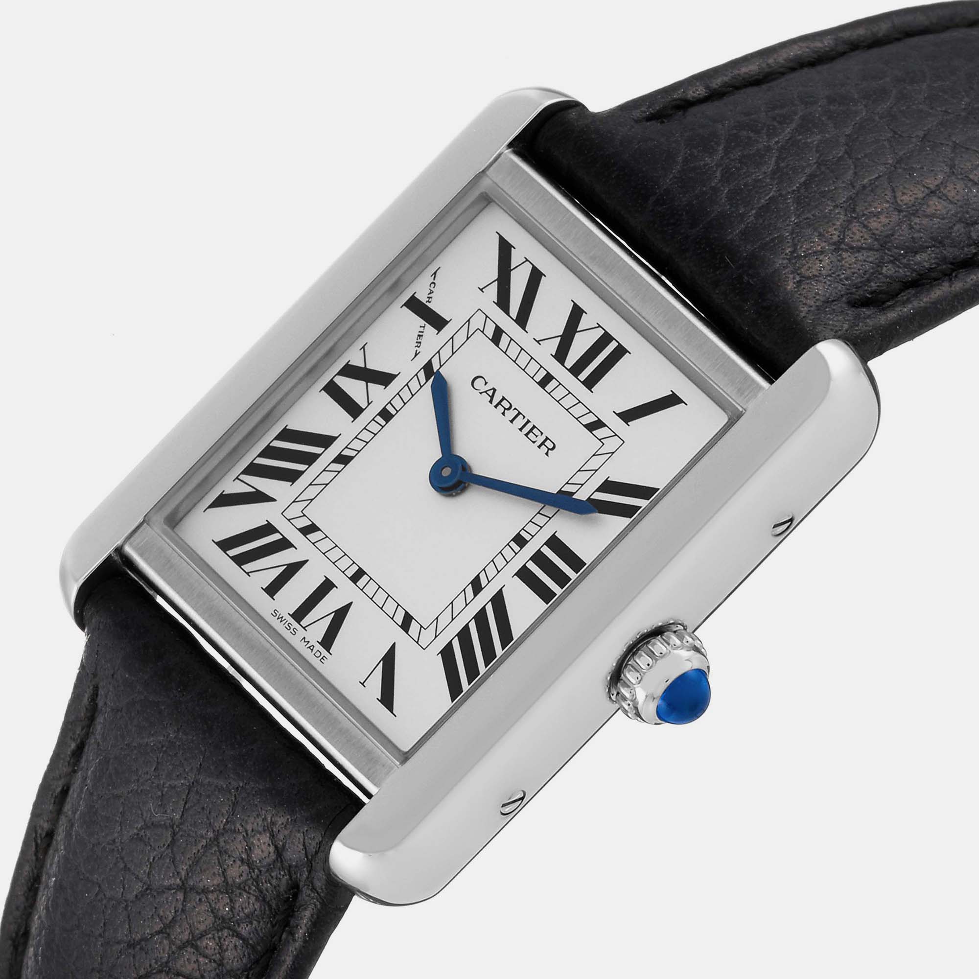 Cartier Tank Solo Steel Black Strap Quartz Ladies Watch W1018255 30.0 x 23.0 mm, Silver
Cartier Tank Solo Steel Black Strap Quartz Ladies Watch W1018255 30.0 x 23.0 mm, Silver