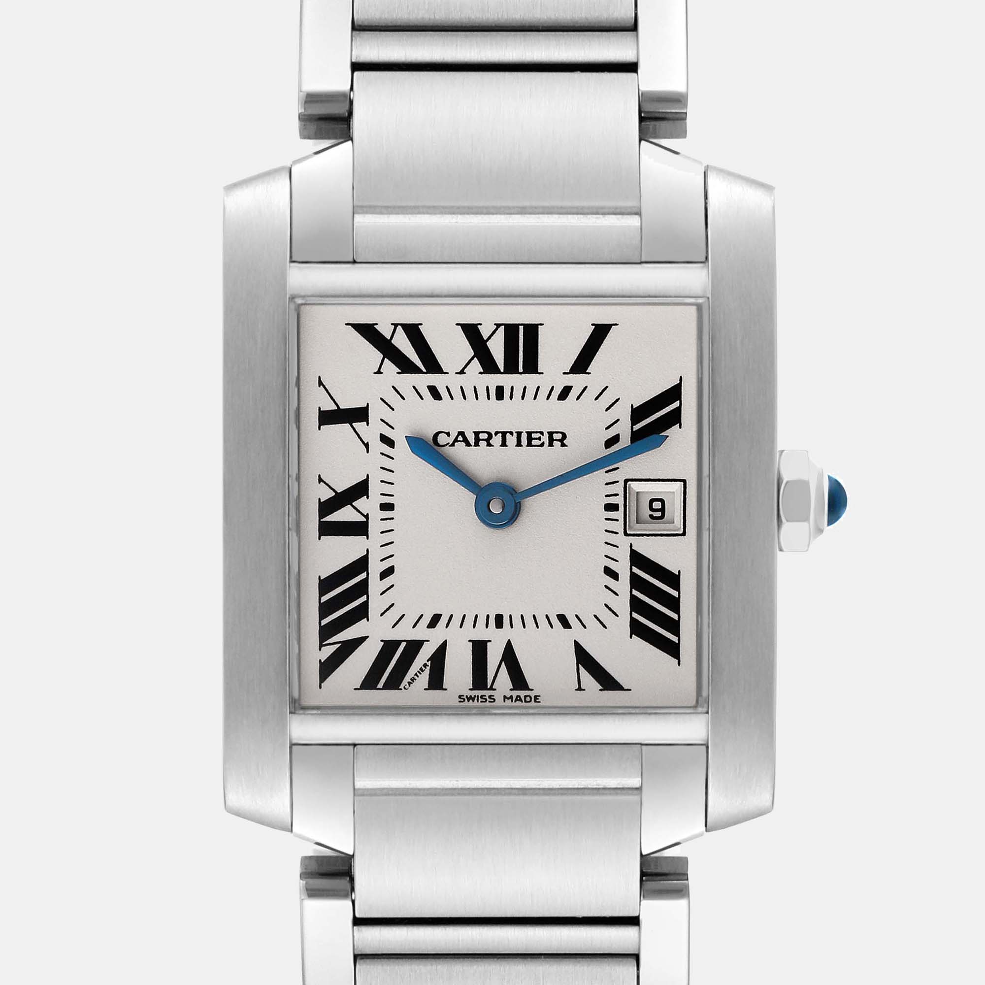 Cartier Tank Francaise Midsize Silver Dial Steel Ladies Watch W51011Q3 25 X 30 Mm