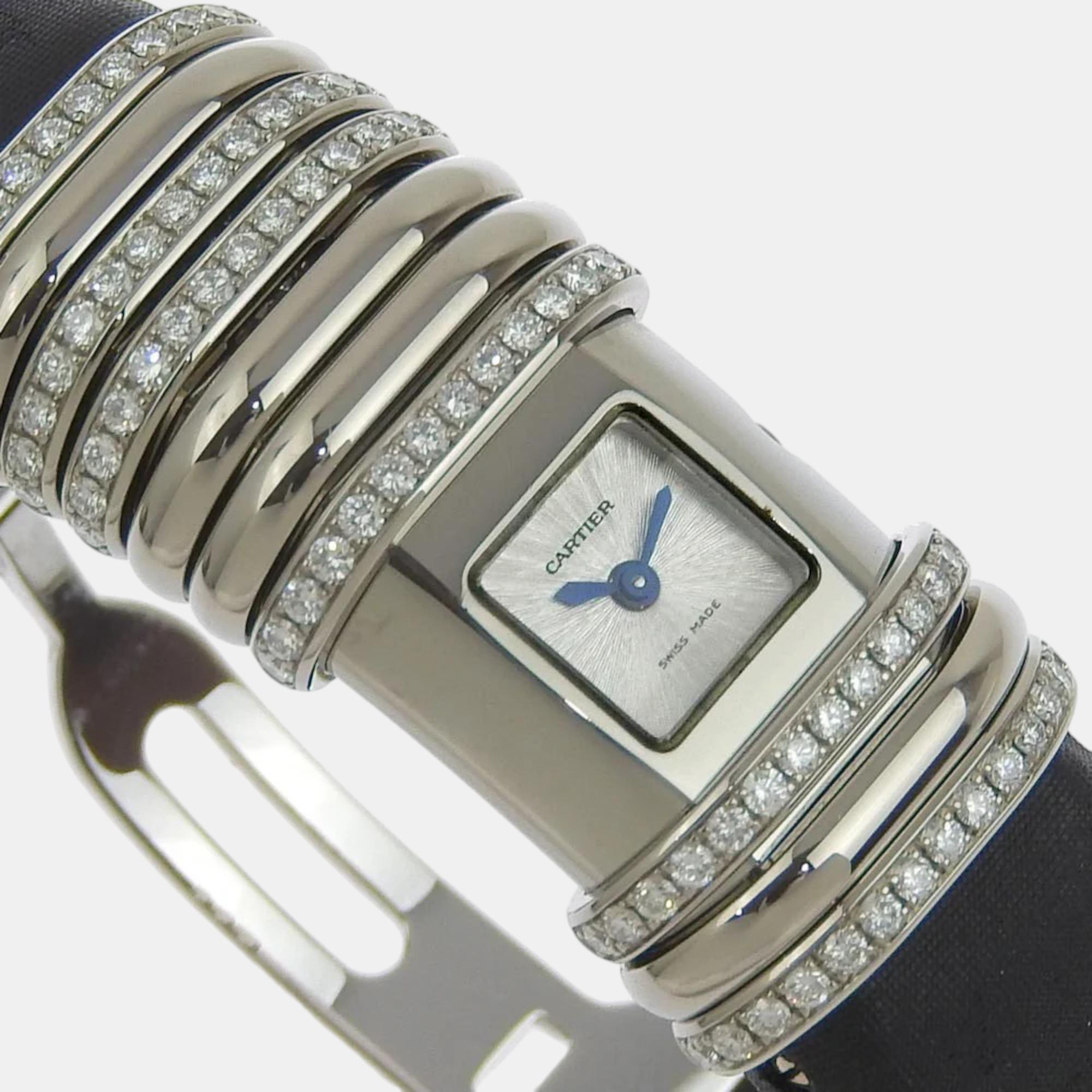Cartier Silver Titanium Declaration WT000450 Quartz Women's Wristwatch 19 mm
Cartier Silver Titanium Declaration WT000450 Quartz Women's Wristwatch 19 mm