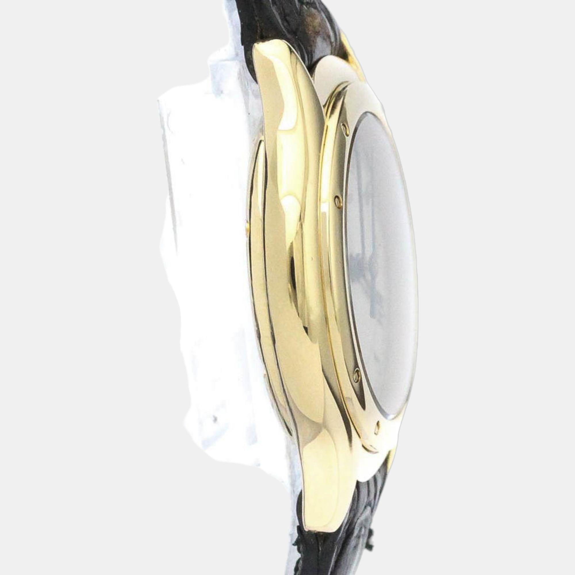 Cartier Silver 18k Yellow Gold Panthere Cougar 887921 Quartz Women's Wristwatch 26 Mm