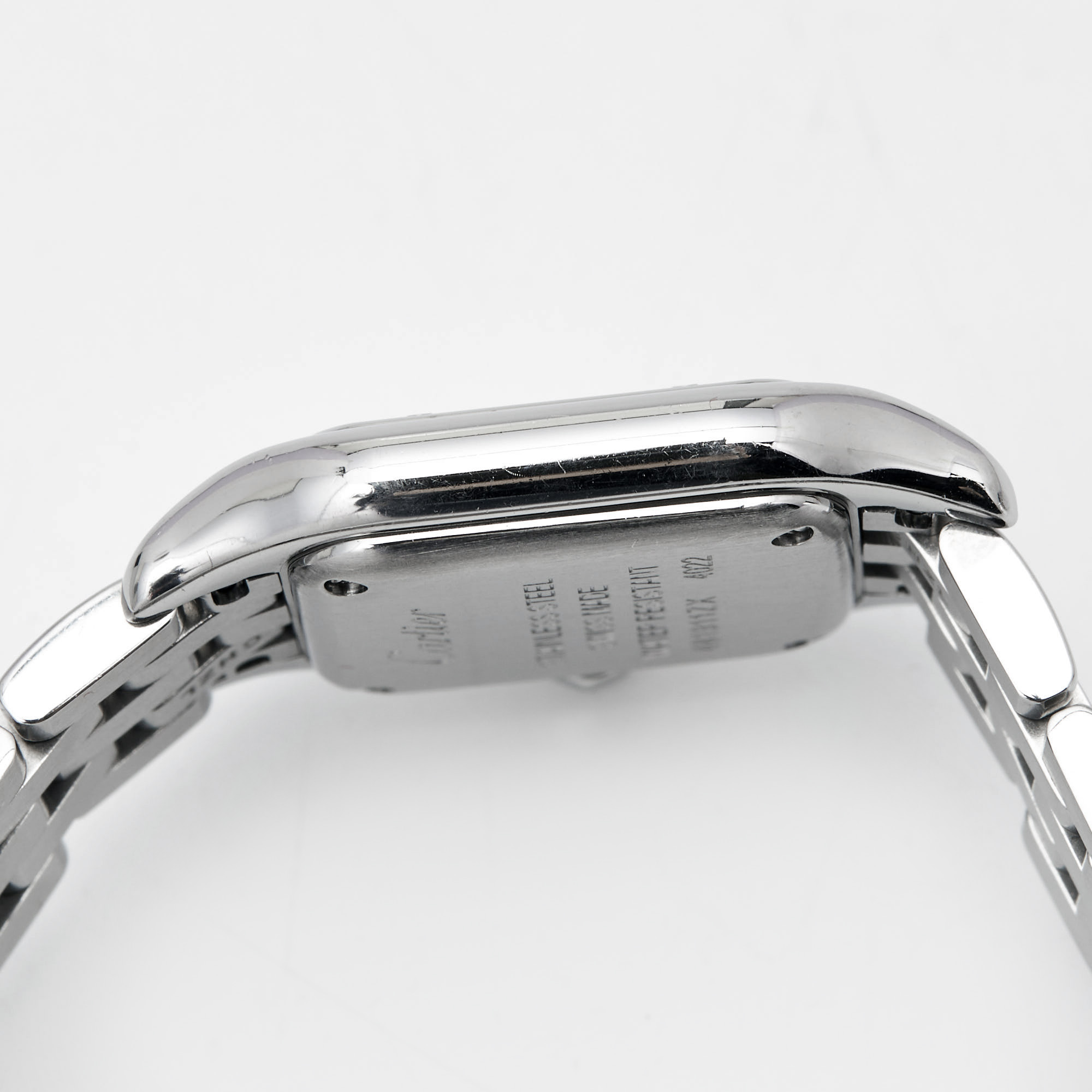 Cartier Silver Stainless Steel Diamond Panthere W4PN0007 Women's Wristwatch 22 Mm