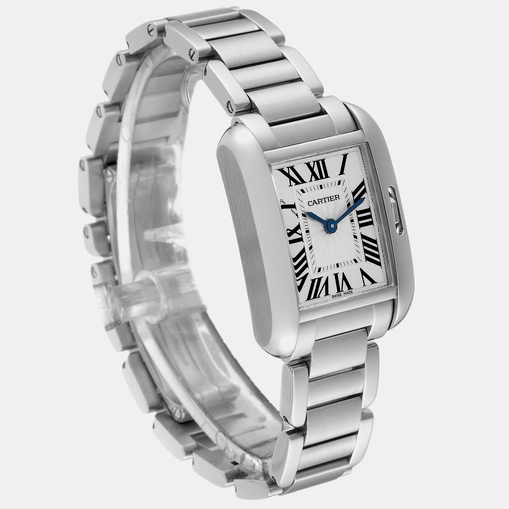 Cartier Tank Anglaise Small Silver Dial Steel Ladies Watch W5310022 30.2 X 22.7 Mm