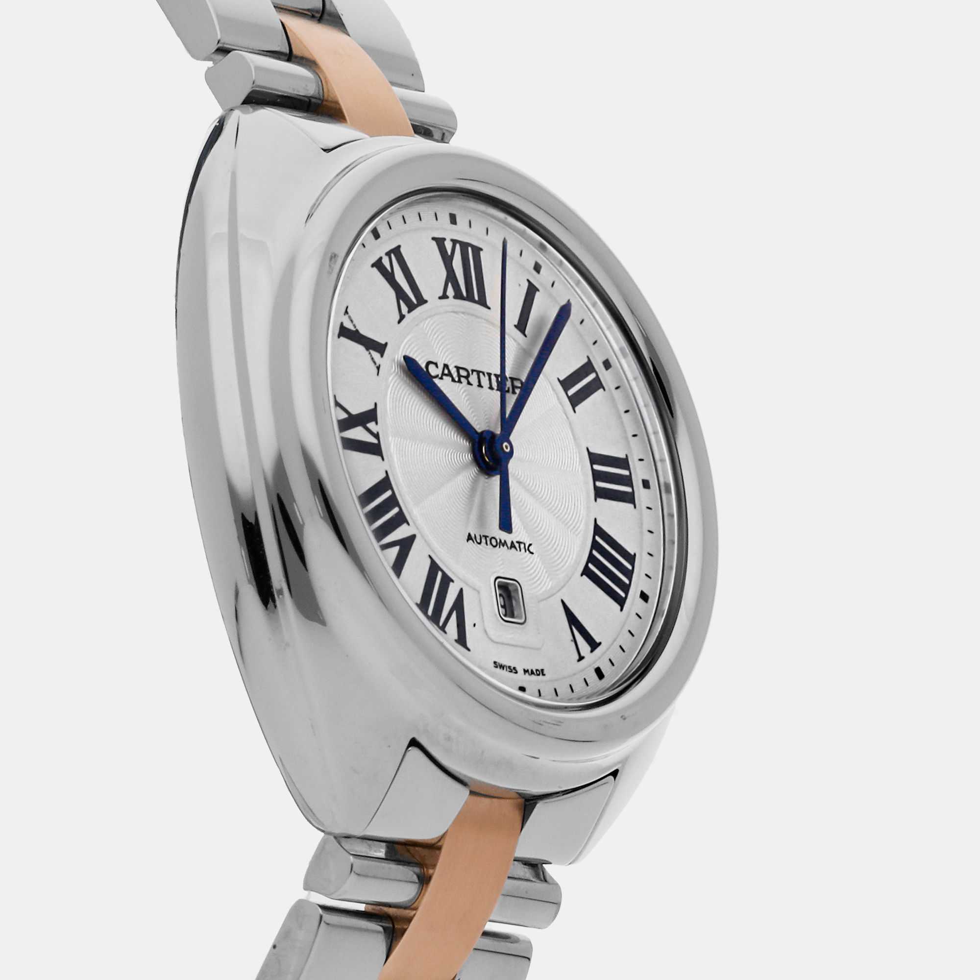 Cartier Silver Stainless Steel Cle De Cartier W2CL0004 Automatic Women's Wristwatch 31 Mm