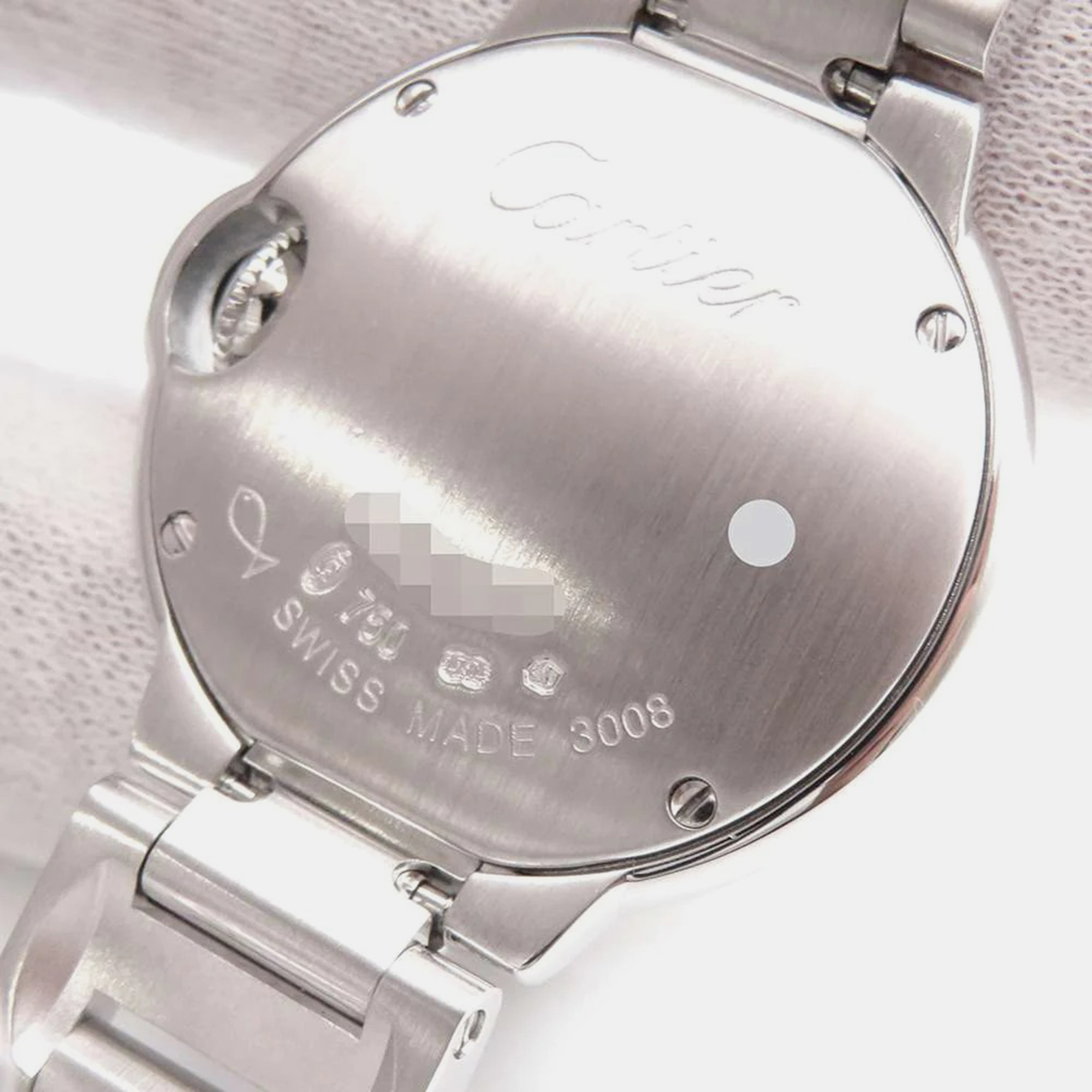 Cartier Silver Diamond 18k White Gold Ballon Bleu WE9003ZA Quartz Women's Wristwatch 28 Mm
