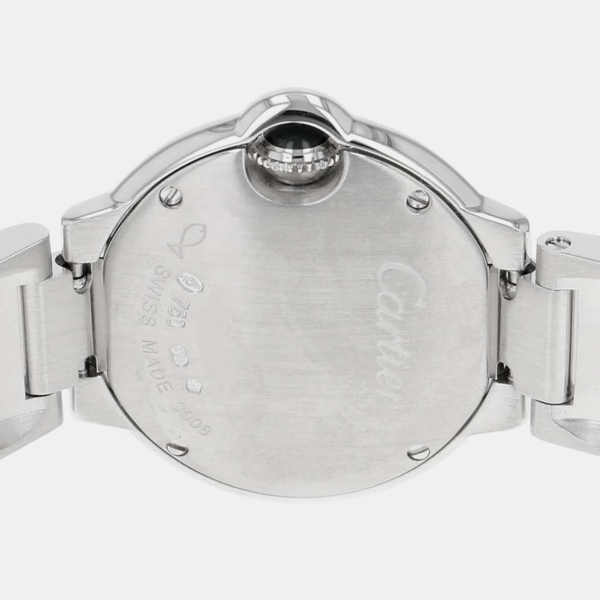 Cartier Silver Diamond 18k White Gold Ballon Bleu WE9003ZA Quartz Women's Wristwatch 28 Mm