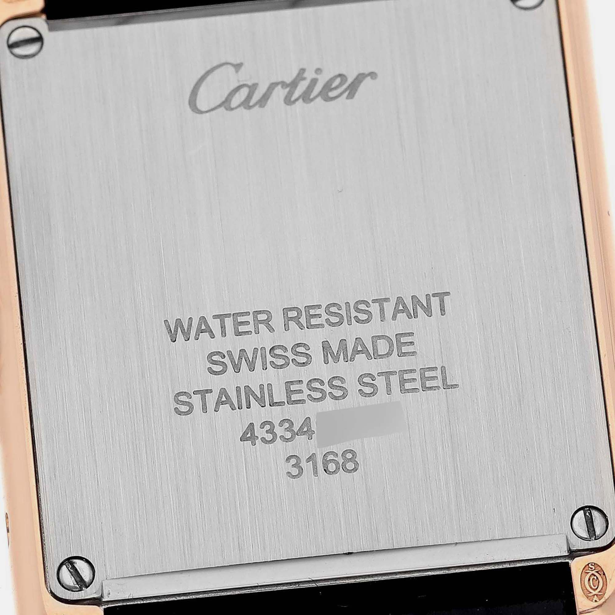 Cartier Tank Solo Silver Dial Rose Gold Steel Ladies Watch W5200024 30 X 24.4 Mm
