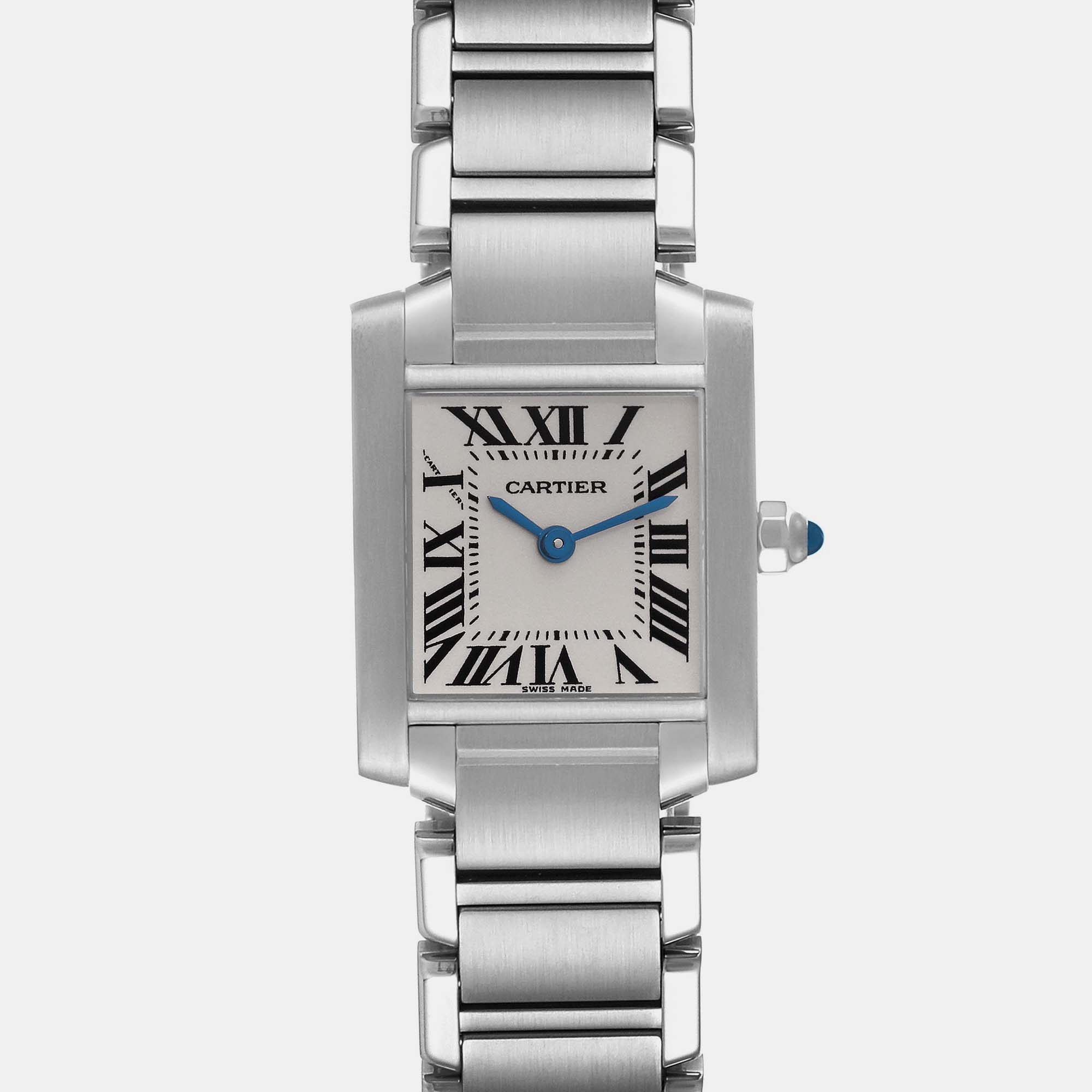 Cartier Tank Francaise Small Silver Dial Steel Ladies Watch W51008Q3 20 X 25 Mm