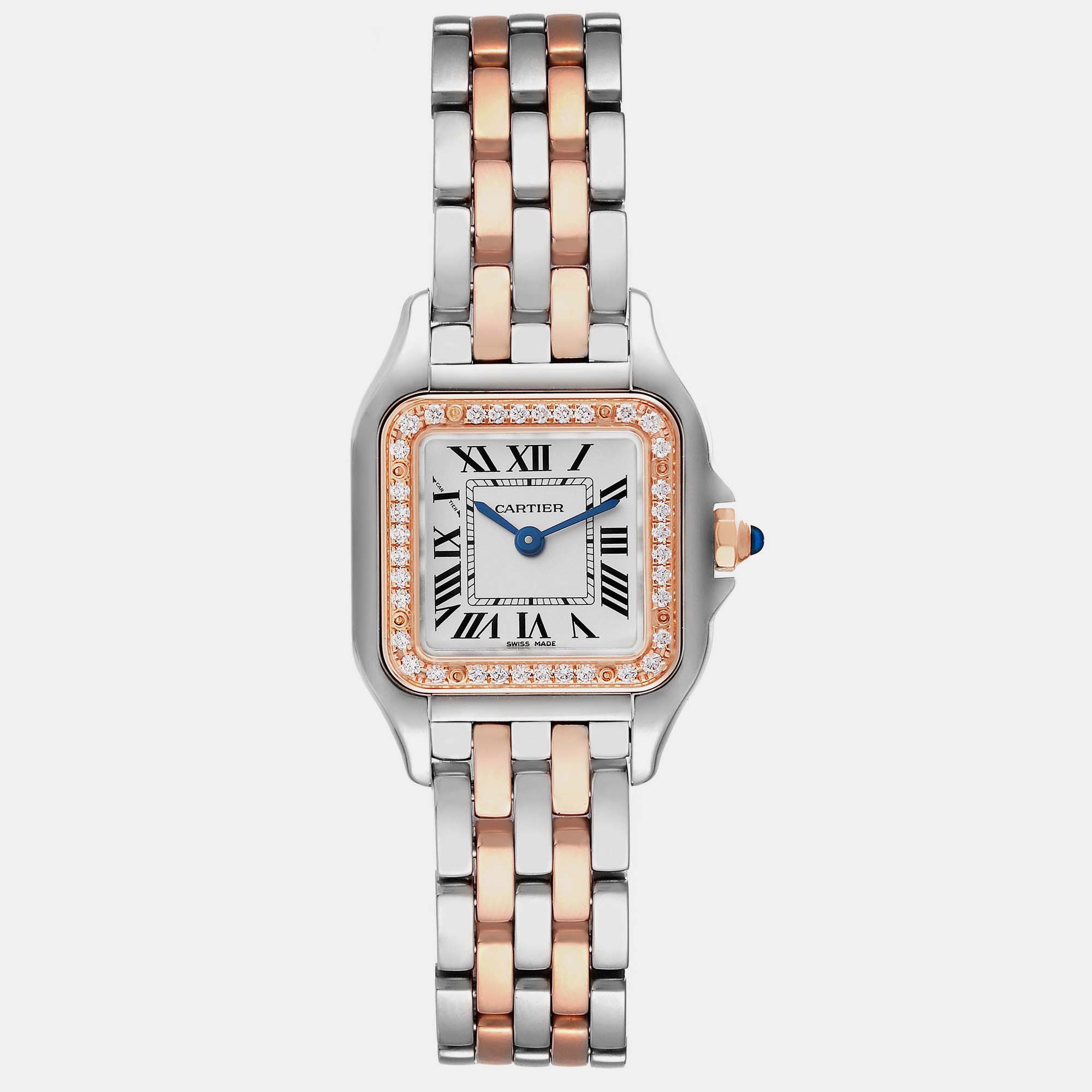 Cartier Panthere Small Steel Rose Gold Diamond Ladies Watch W3PN0006