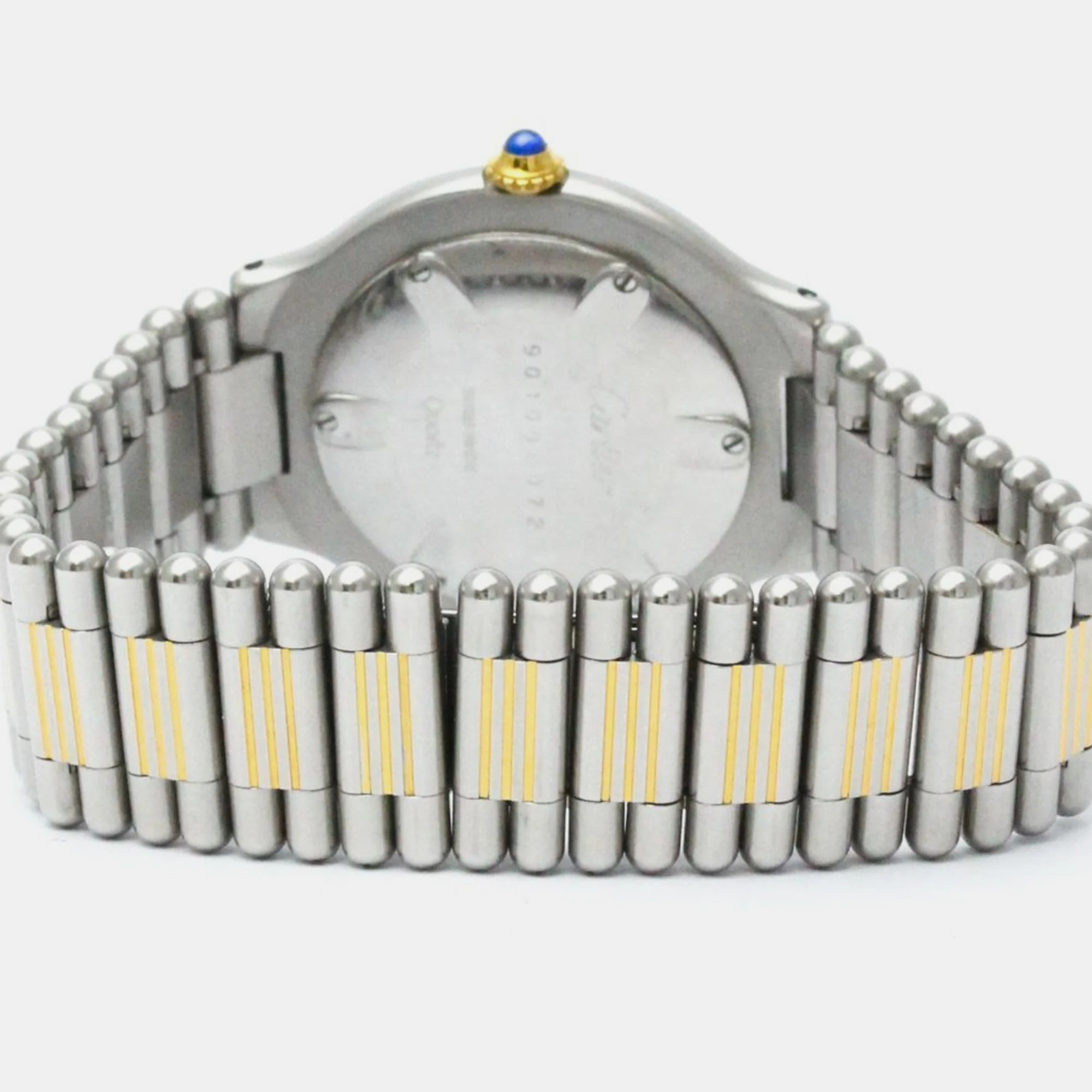 Cartier Silver Yellow Gold Plated And Stainless Steel Must 21 De Cartier Quartz Women's Wristwatch 31 Mm