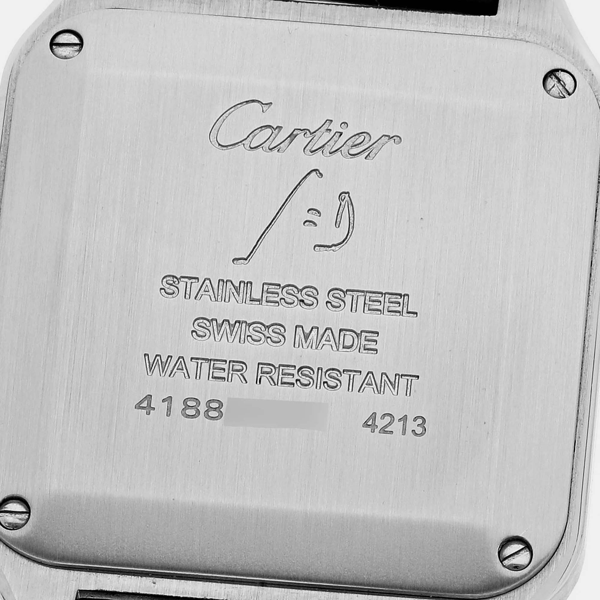 Cartier Santos Dumont Small Steel Ladies Watch WSSA0023 38 Mm X 27.5 Mm