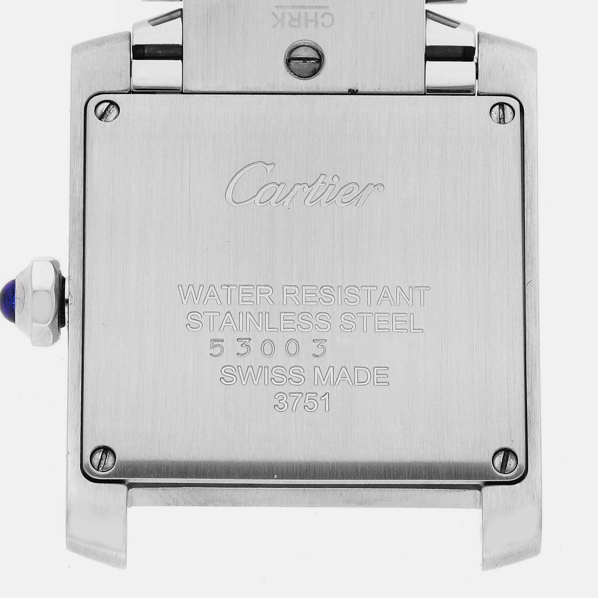 Cartier Tank Francaise Midsize Diamond Steel Ladies Watch WE110007 25.0 Mm X 30.0 Mm