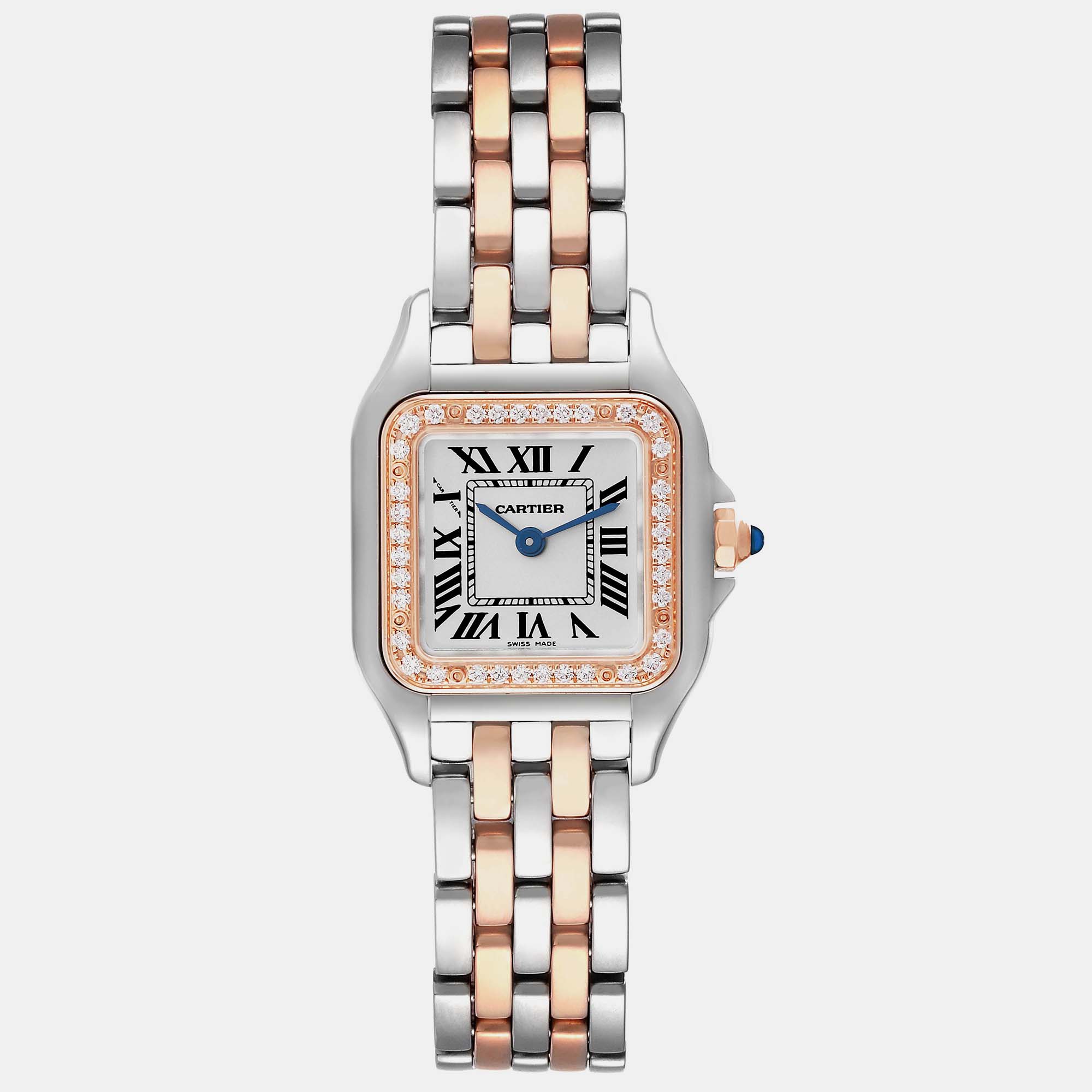 Cartier Panthere Small Steel Rose Gold Diamond Ladies Watch W3PN0006 22.0 Mm X 30.0 Mm