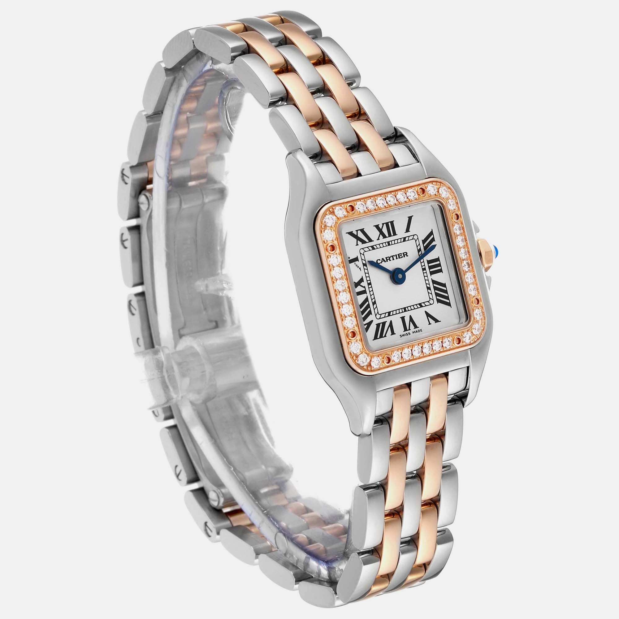 Cartier Panthere Small Steel Rose Gold Diamond Ladies Watch W3PN0006 22.0 Mm X 30.0 Mm