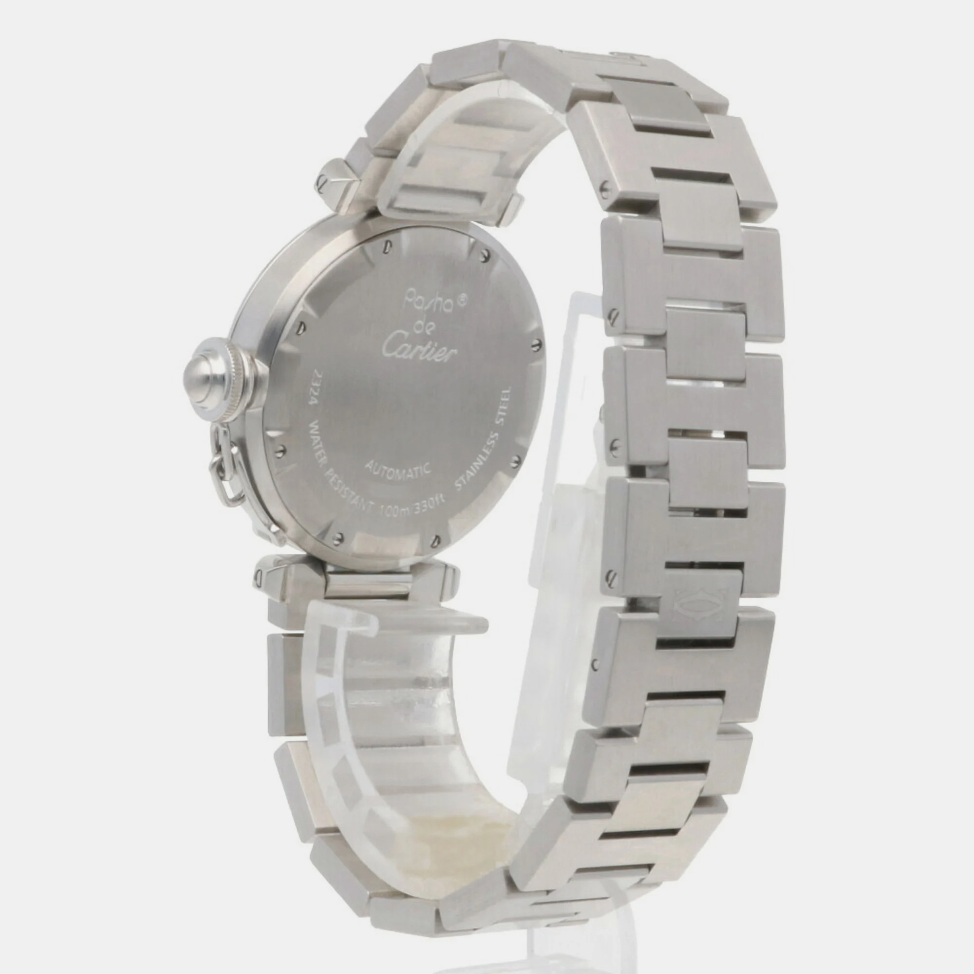 Cartier Silver Stainless Steel Pasha C De Cartier 2324 Automatic Women's Wristwatch 35.5 Mm