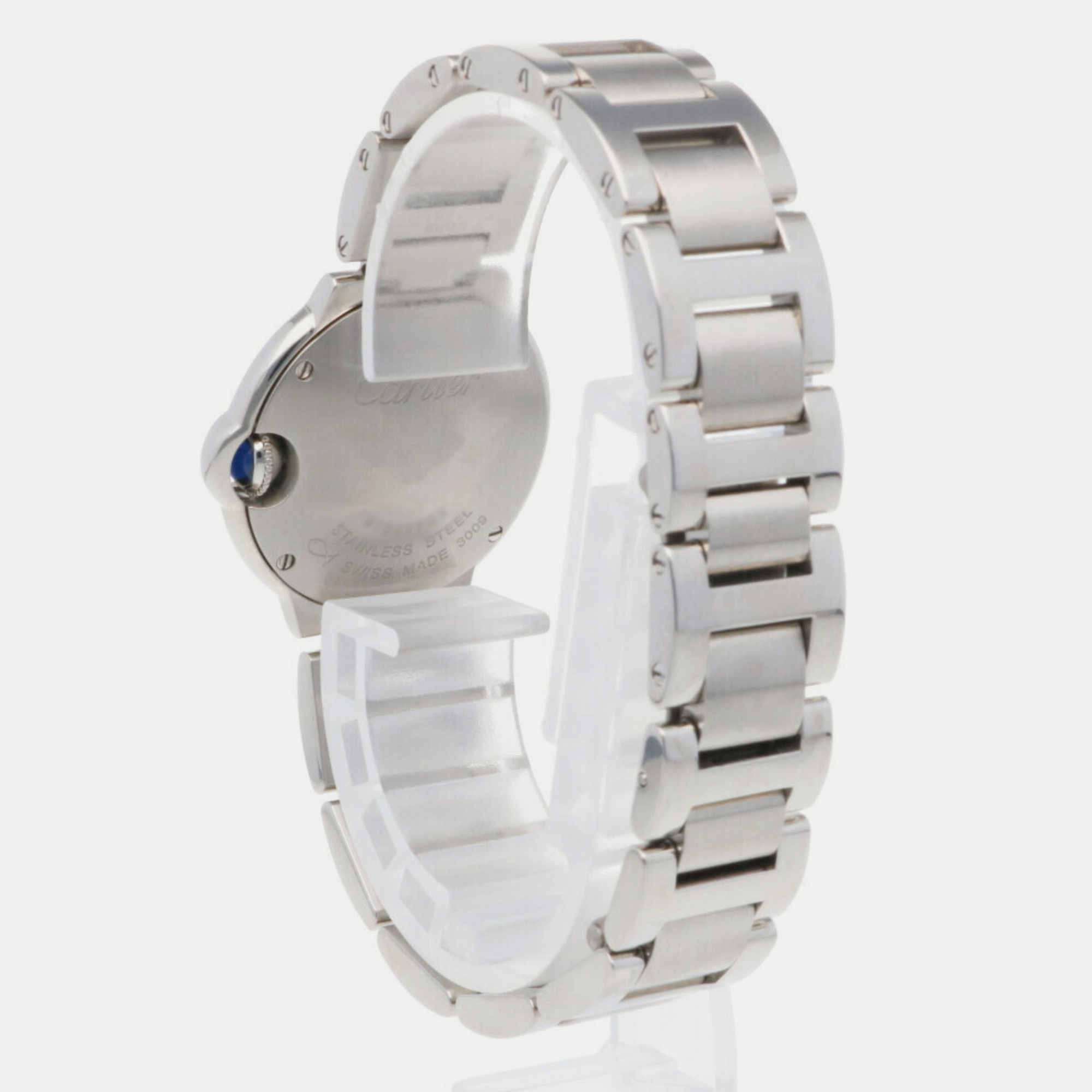 Cartier Silver Stainless Steel Ballon Bleu 3009 Quartz Women's Wristwatch 28 Mm
