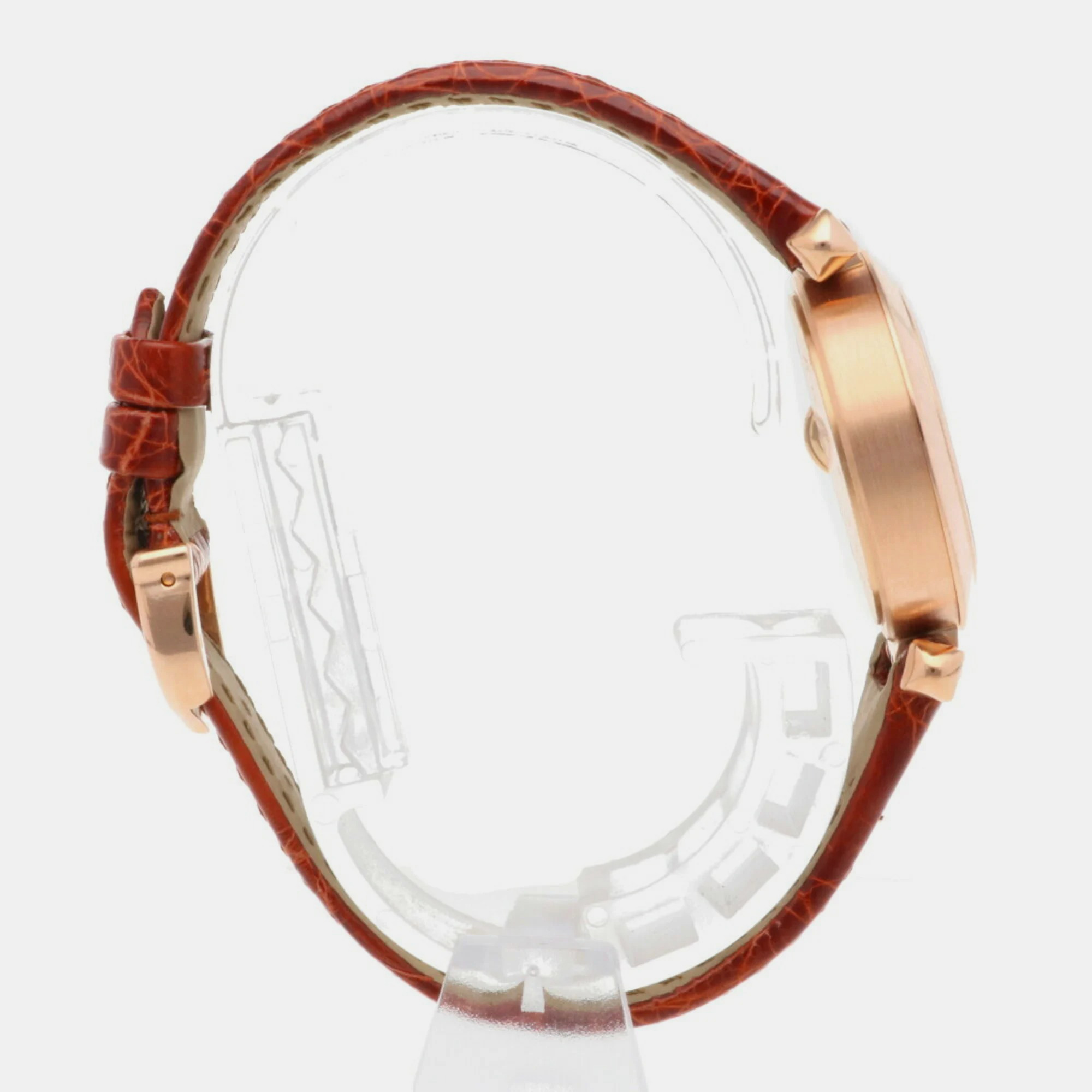 Cartier Silver 18k Rose Gold Diamond Miss Pasha 3133 Quartz Women's Wristwatch 27 Mm