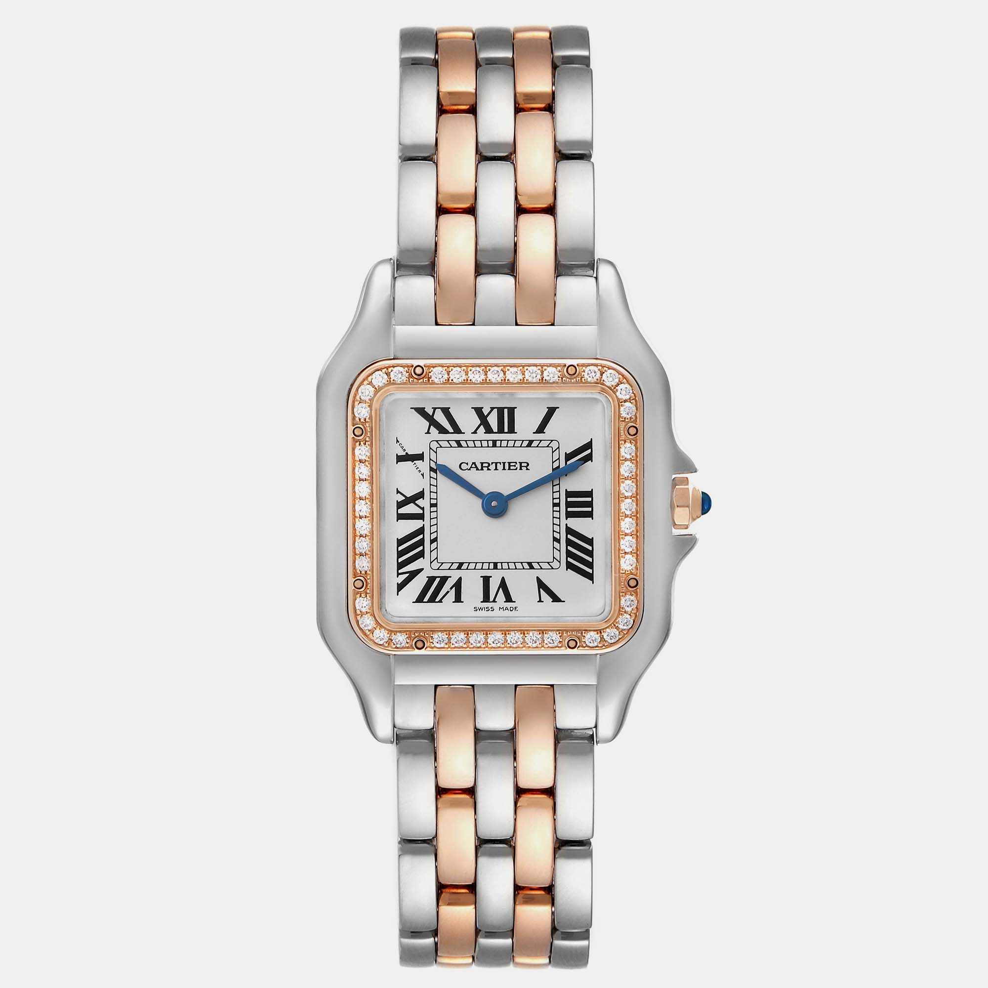 Cartier Panthere Medium Steel Rose Gold Diamond Ladies Watch W3PN0007 29 Mm X 37 Mm