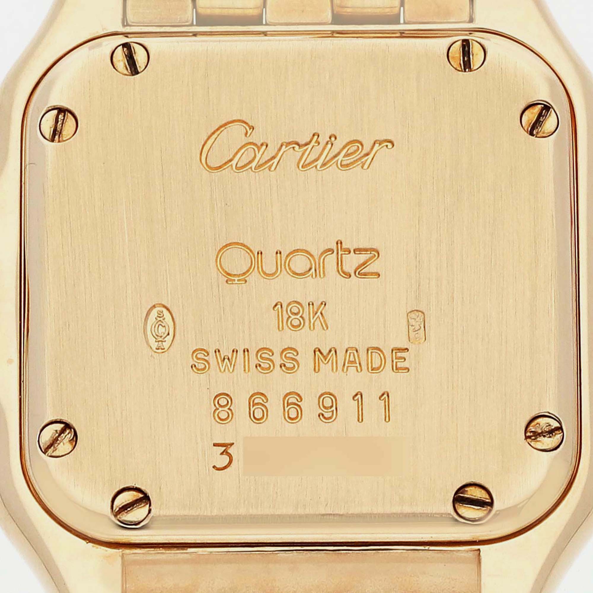 Cartier Panthere Small Yellow Gold Silver Dial Ladies Watch W25022B9 22.0 Mm X 28.0 Mm