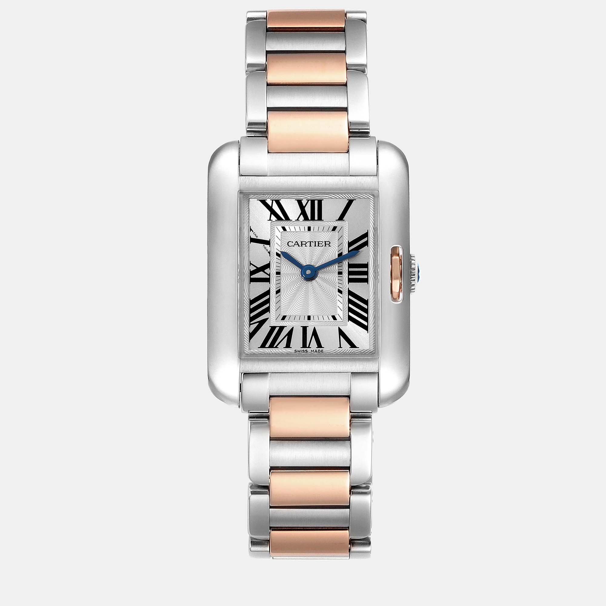 Cartier Tank Anglaise Small Steel Rose Gold Ladies Watch W5310036 30.2 X 22.7 Mm