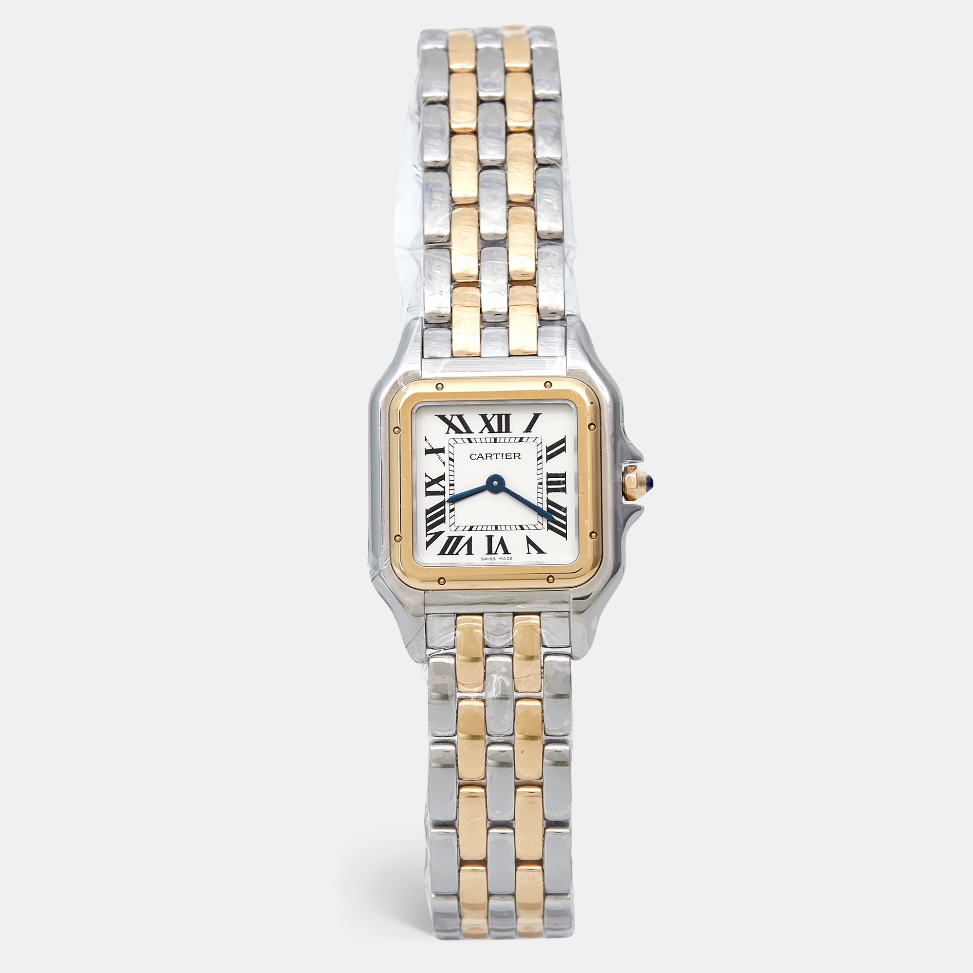 Cartier panth&egrave;re de cartier 18k yellow gold & steel medium model quartz w2pn0007 27 mm x 37 mm watch