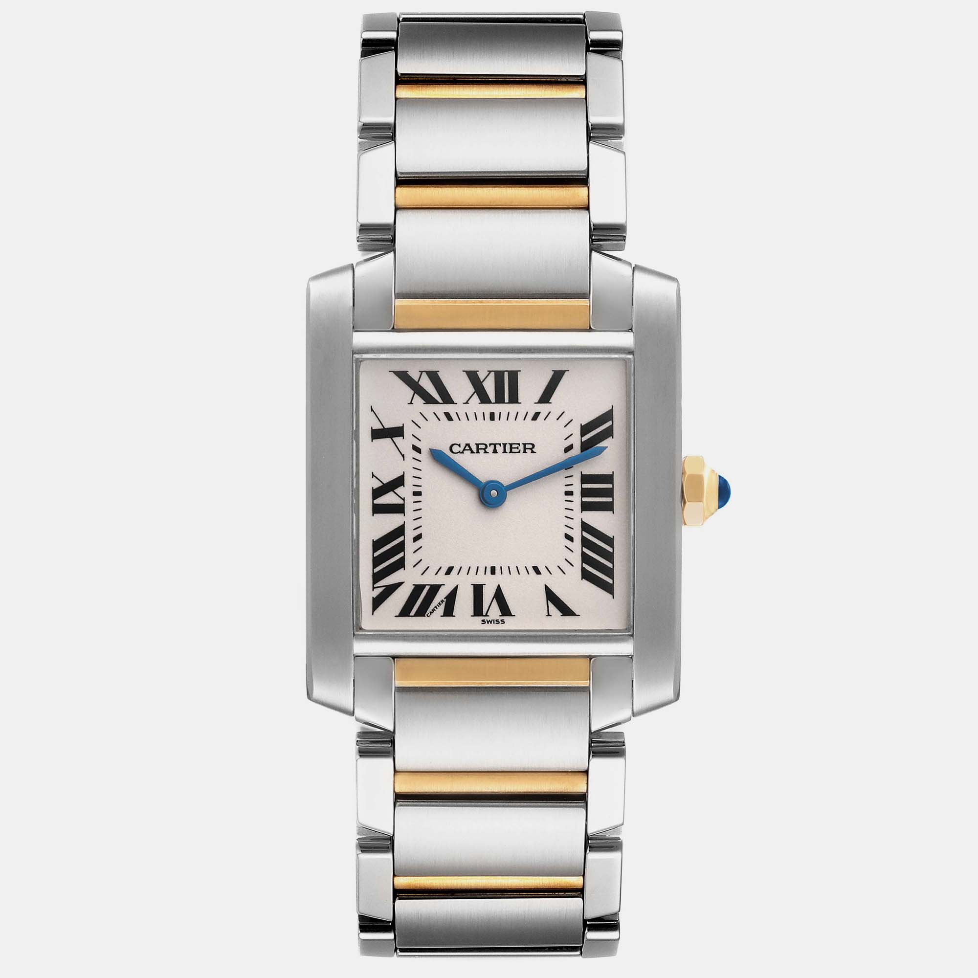 Cartier tank francaise midsize steel yellow gold ladies watch 25 mm