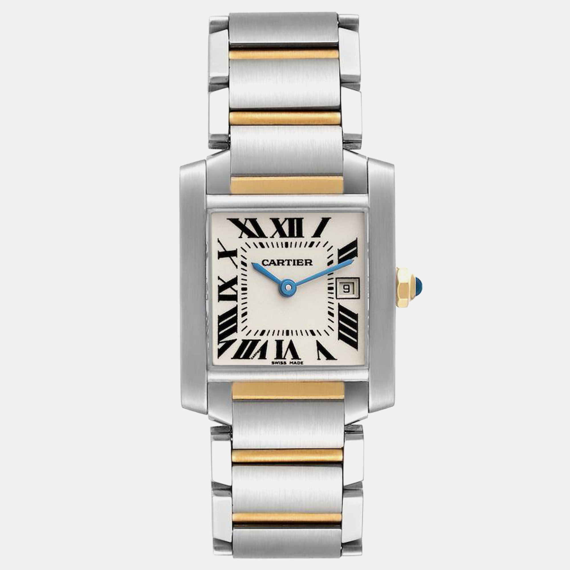 Cartier tank francaise midsize steel yellow gold ladies watch 25 mm