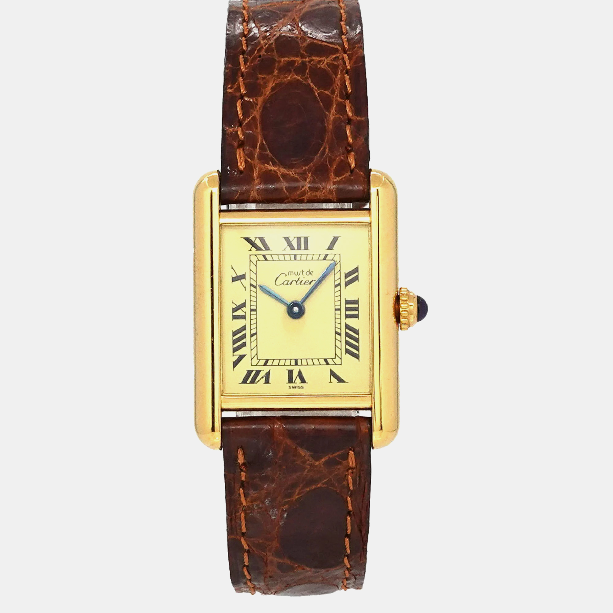 Cartier ivory silver 925 must de cartier quartz women's wristwatch 20 mm