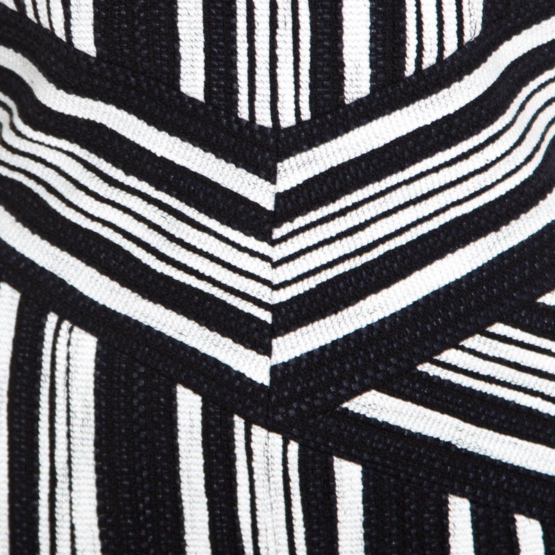 Carven Monochrome Textured Cutout Back Detail Sleeveless Dress L