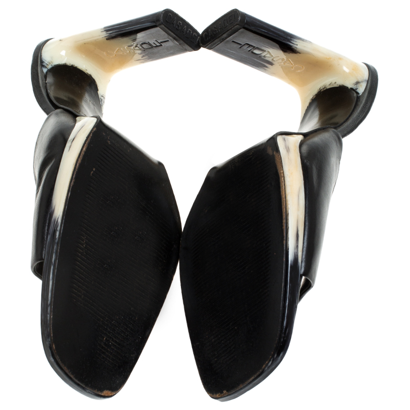 Casadei Black Leather Open Toe Sandals Size 41