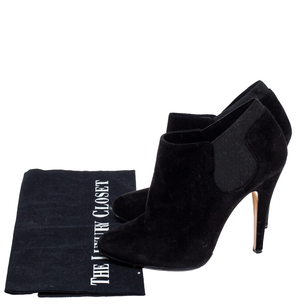 Casadei Black Suede Ankle Boots Size 37