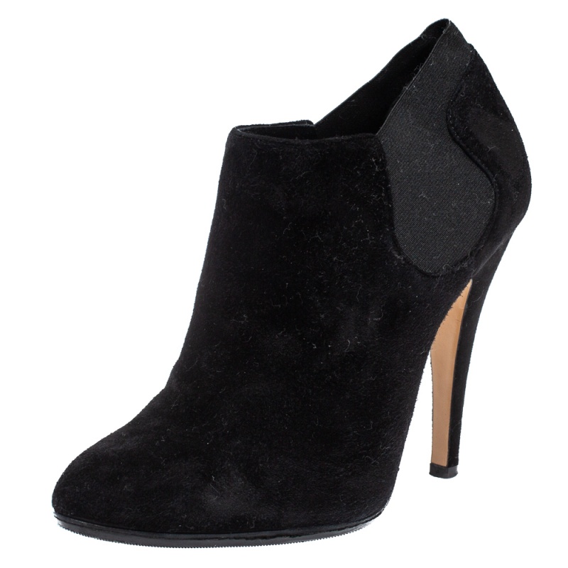 Casadei black suede ankle boots size 37