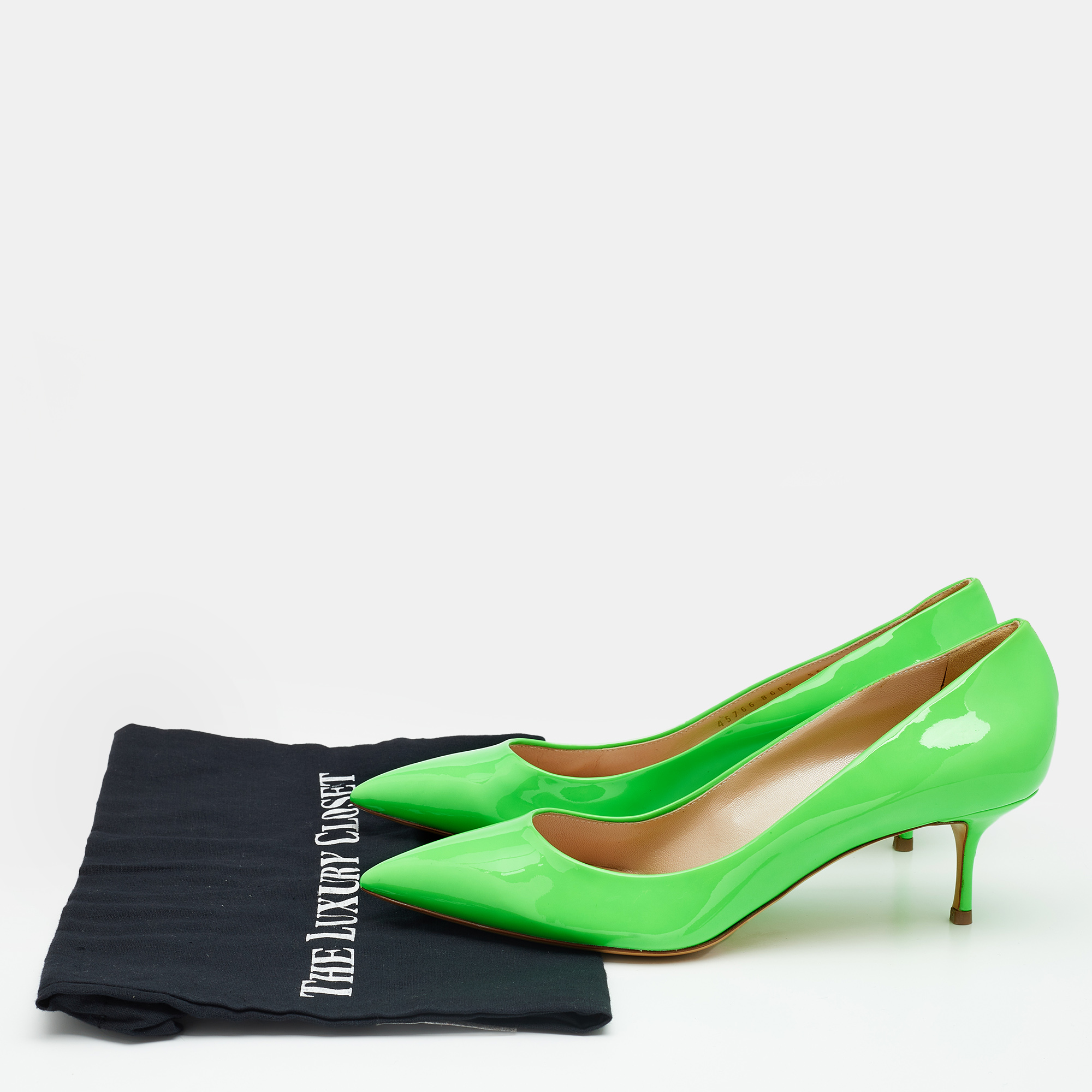 Casadei Neon Green Patent Leather Pumps Size 39