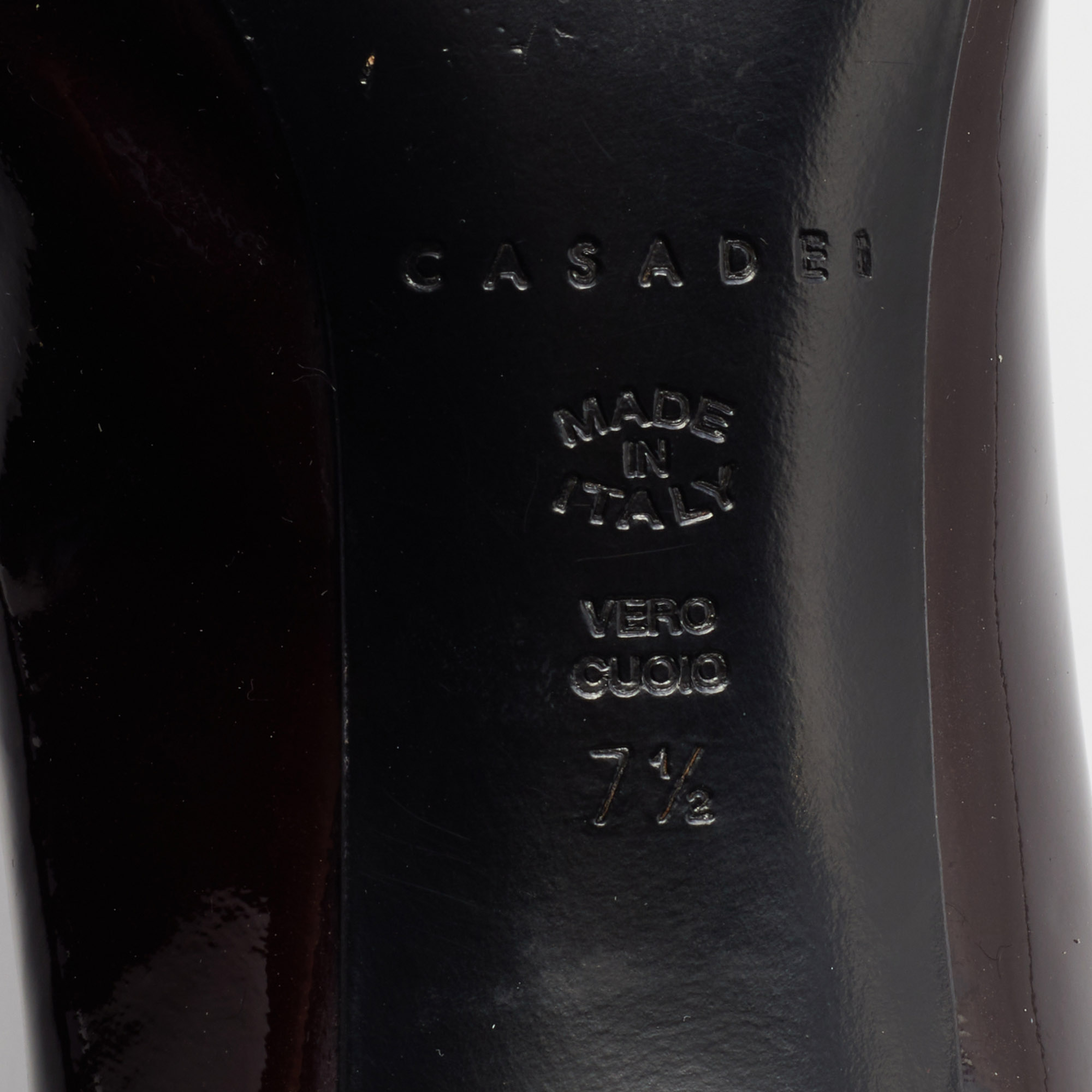 Casadei Burgundy Patent Block Heel  Pumps Size 37.5