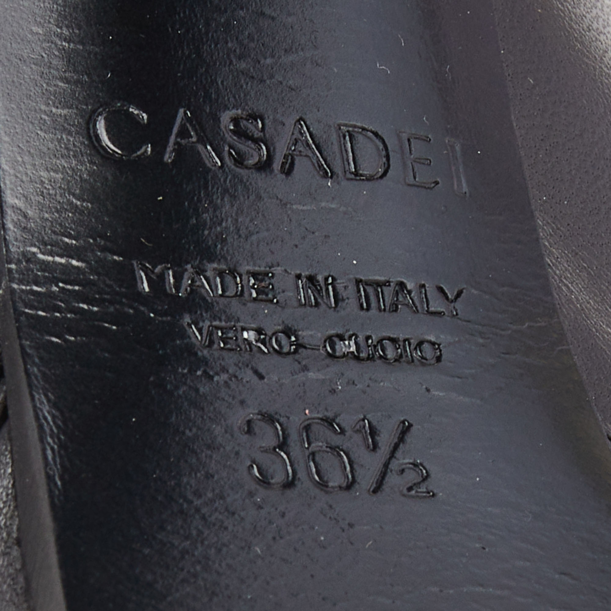 Casadei Black Leather Platform Pumps Size 36.5