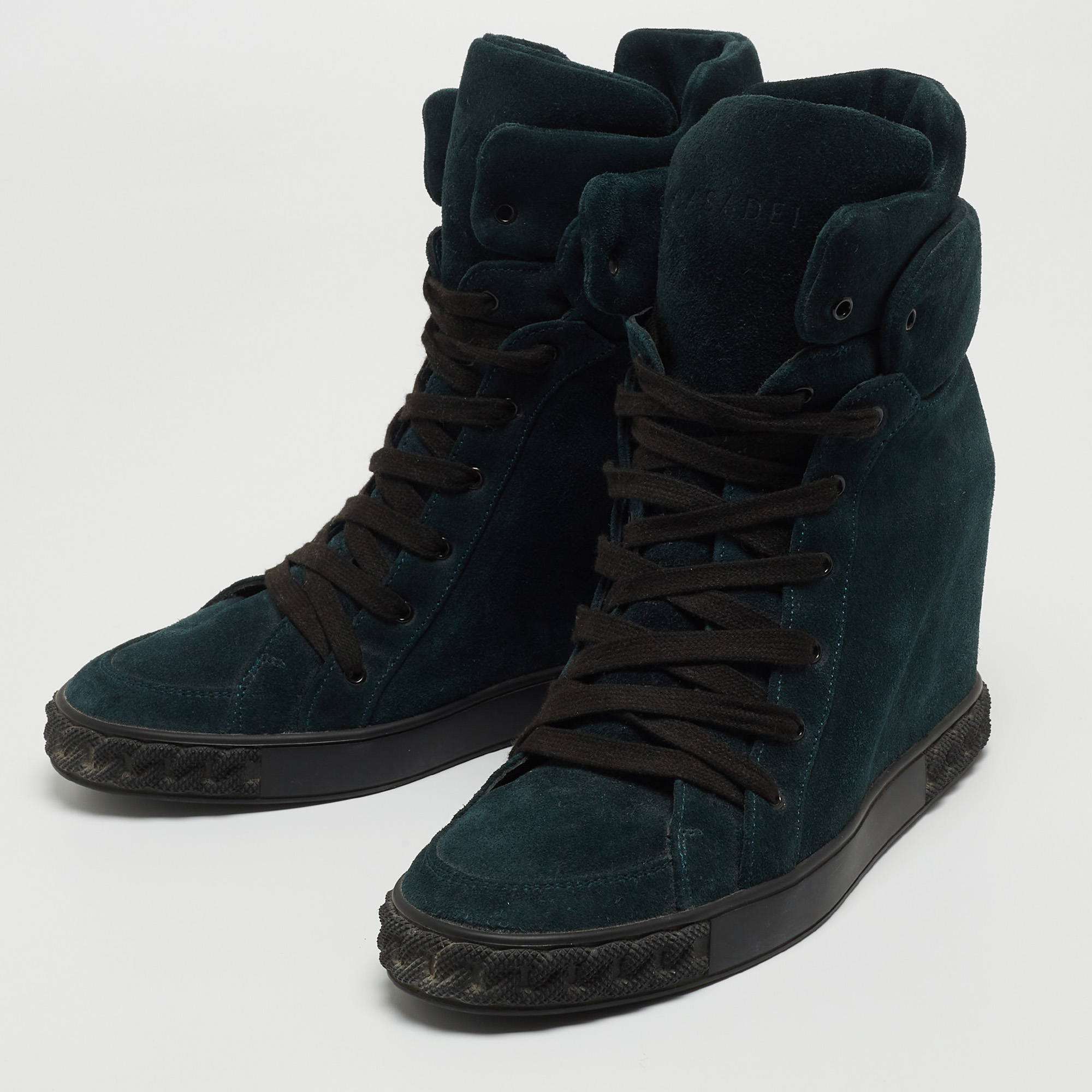 Casadei Teal Suede Lace Up Ankle Boots Size 39