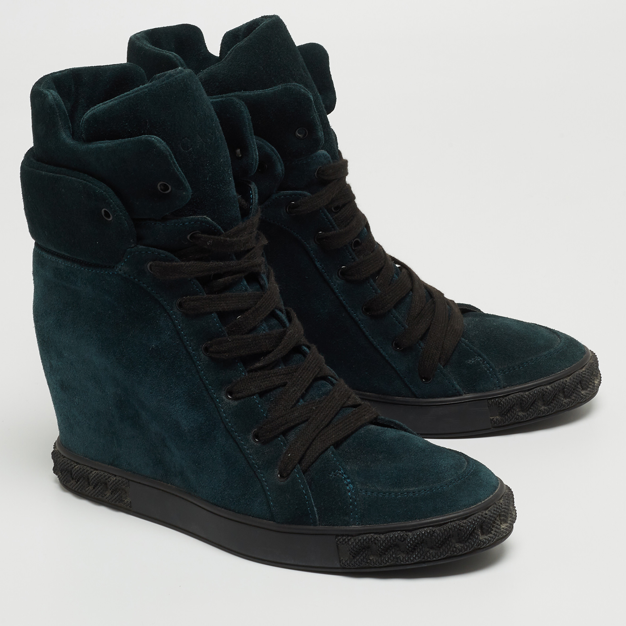 Casadei Teal Suede Lace Up Ankle Boots Size 39