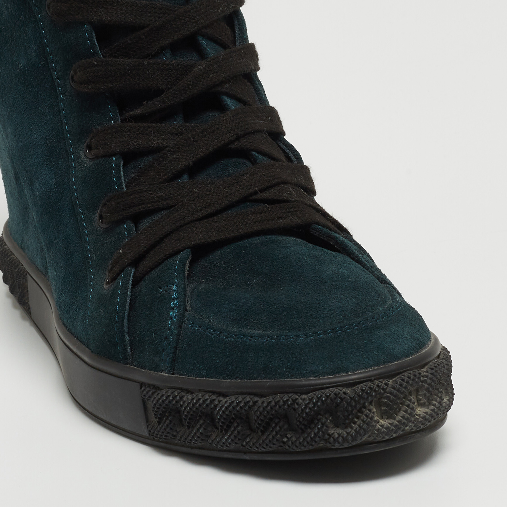 Casadei Teal Suede Lace Up Ankle Boots Size 39