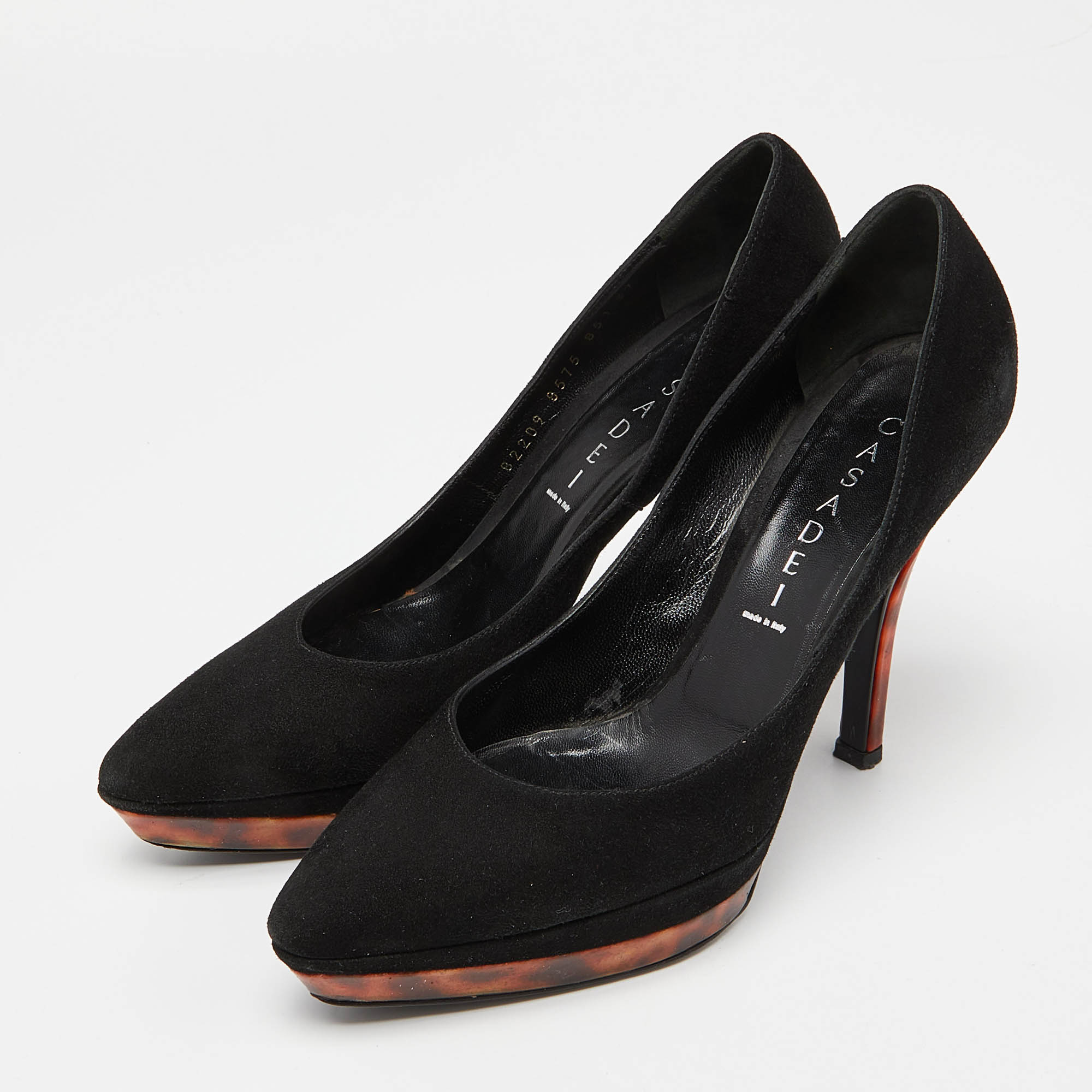 Casadei Black Suede Platform Pumps Size 37