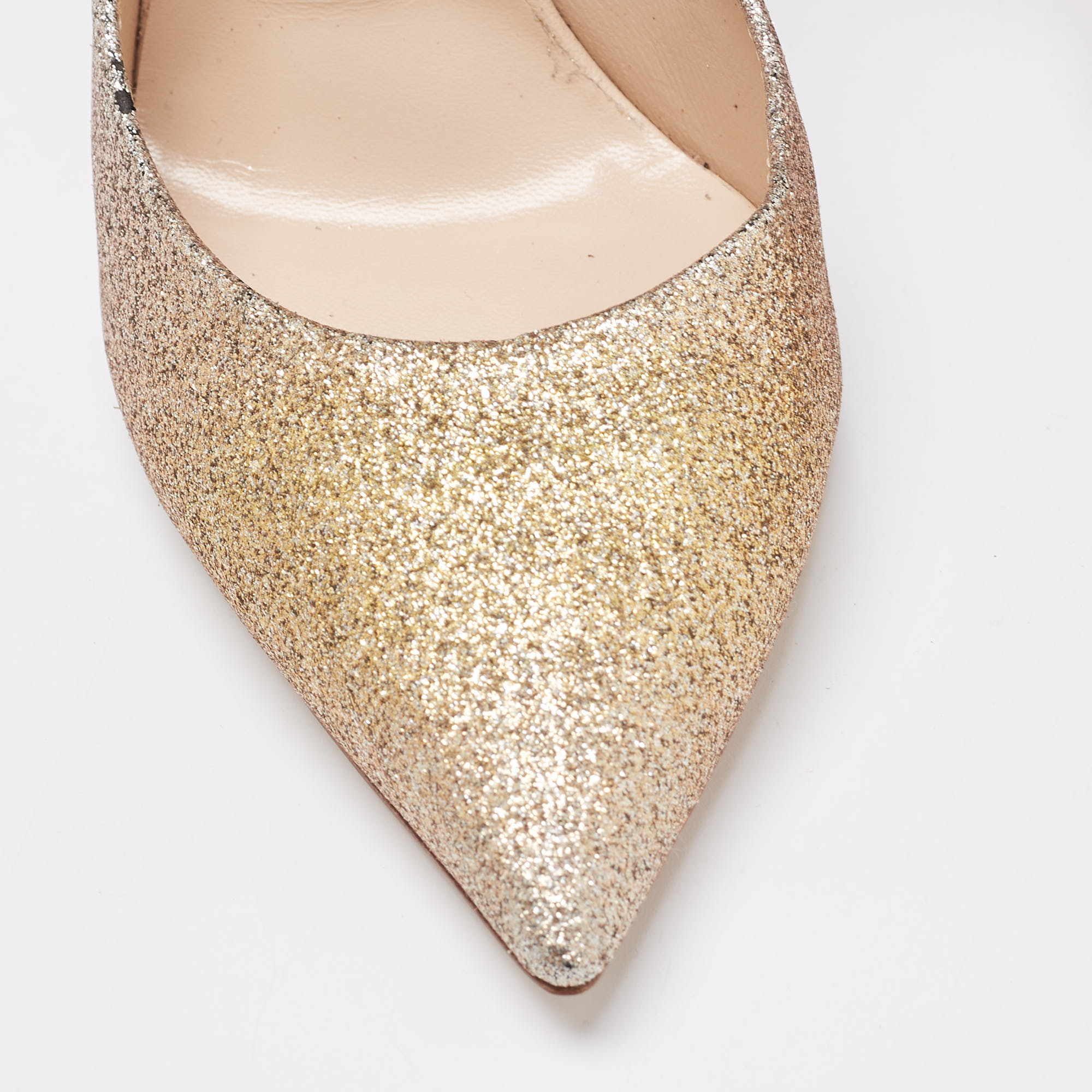 Casadei Gold/Silver Ombre Glitter Leather Blade Pumps Size 38