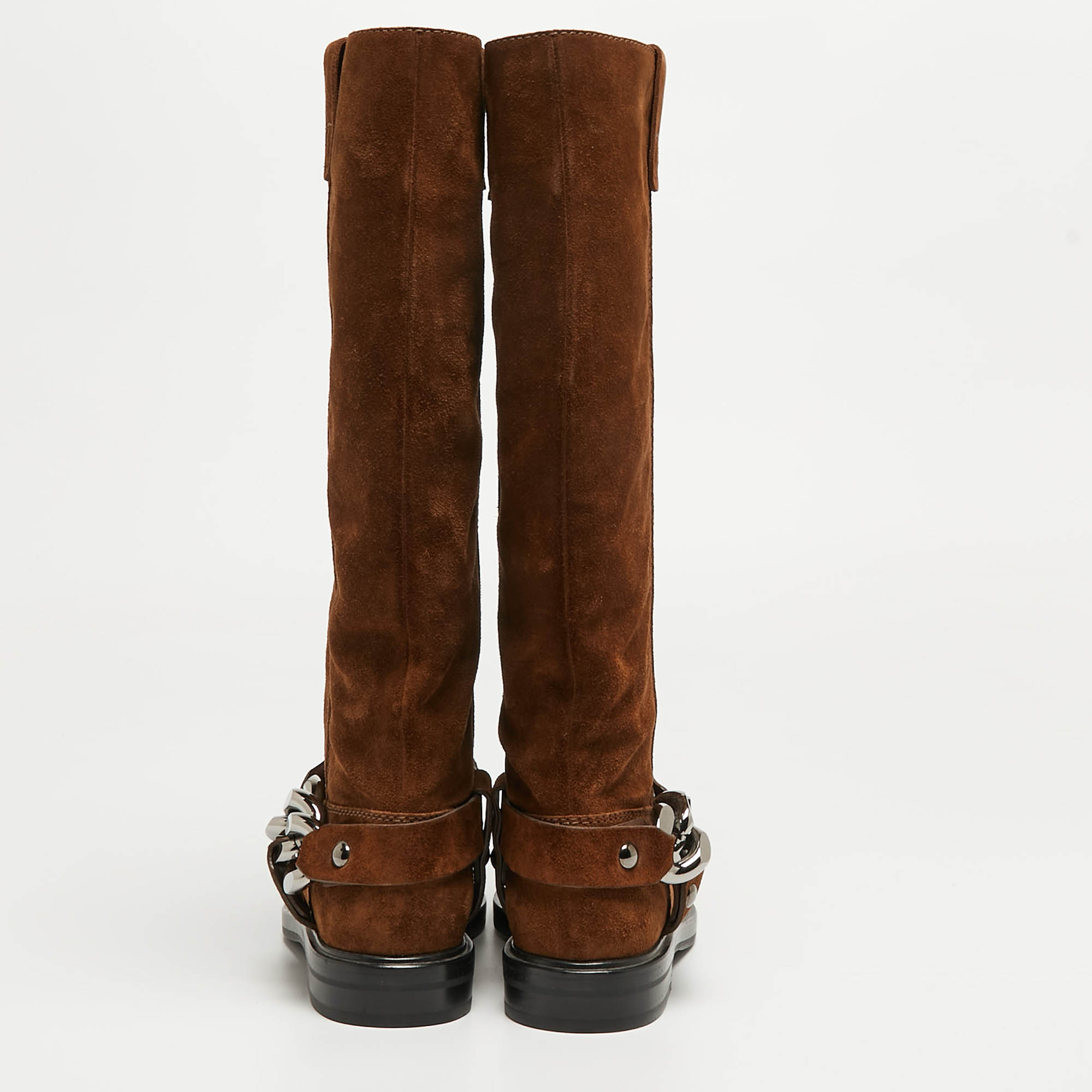 Casadei Brown Suede Knee Length Boots Size 36