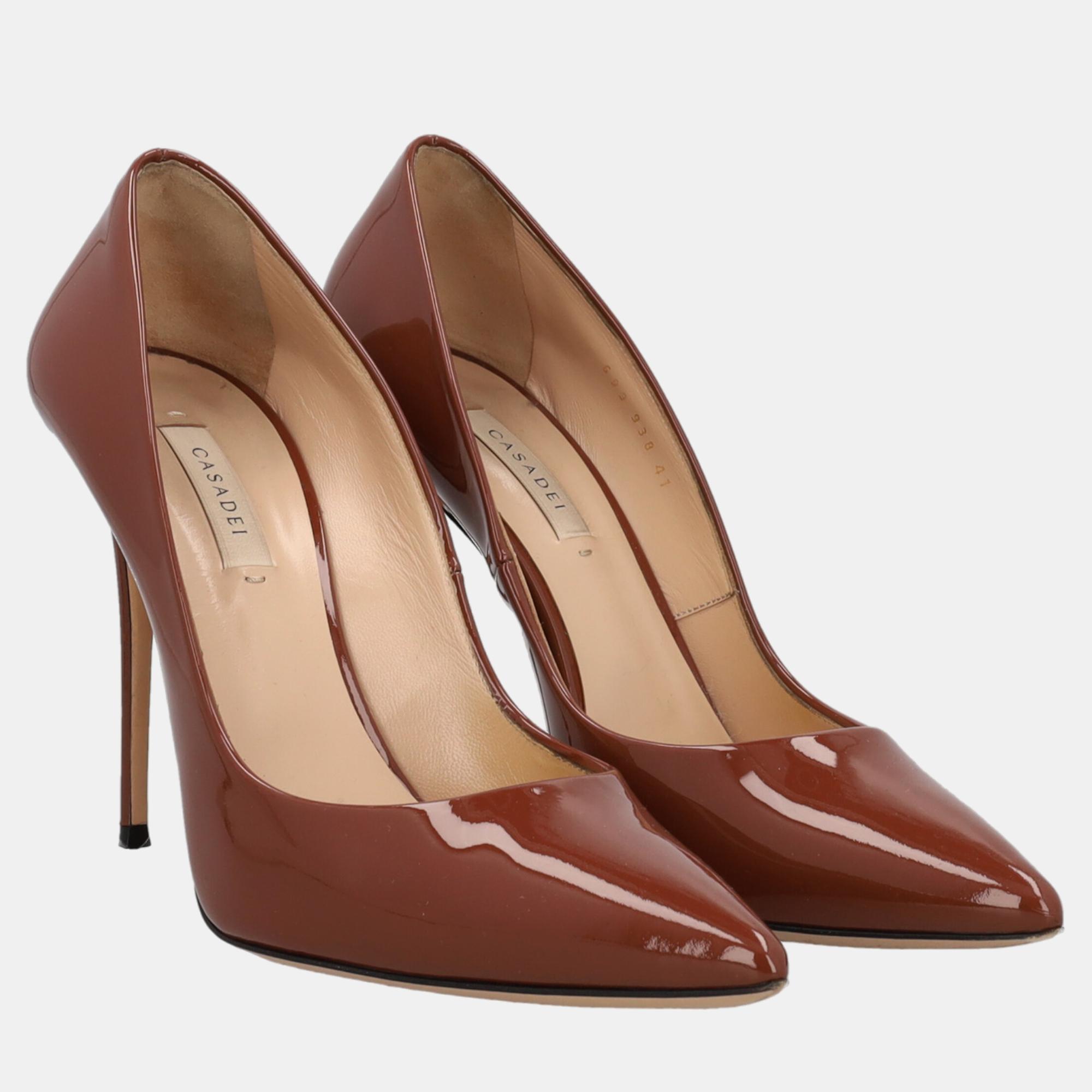 Casadei  Women's Leather Heels - Brown - EU 41