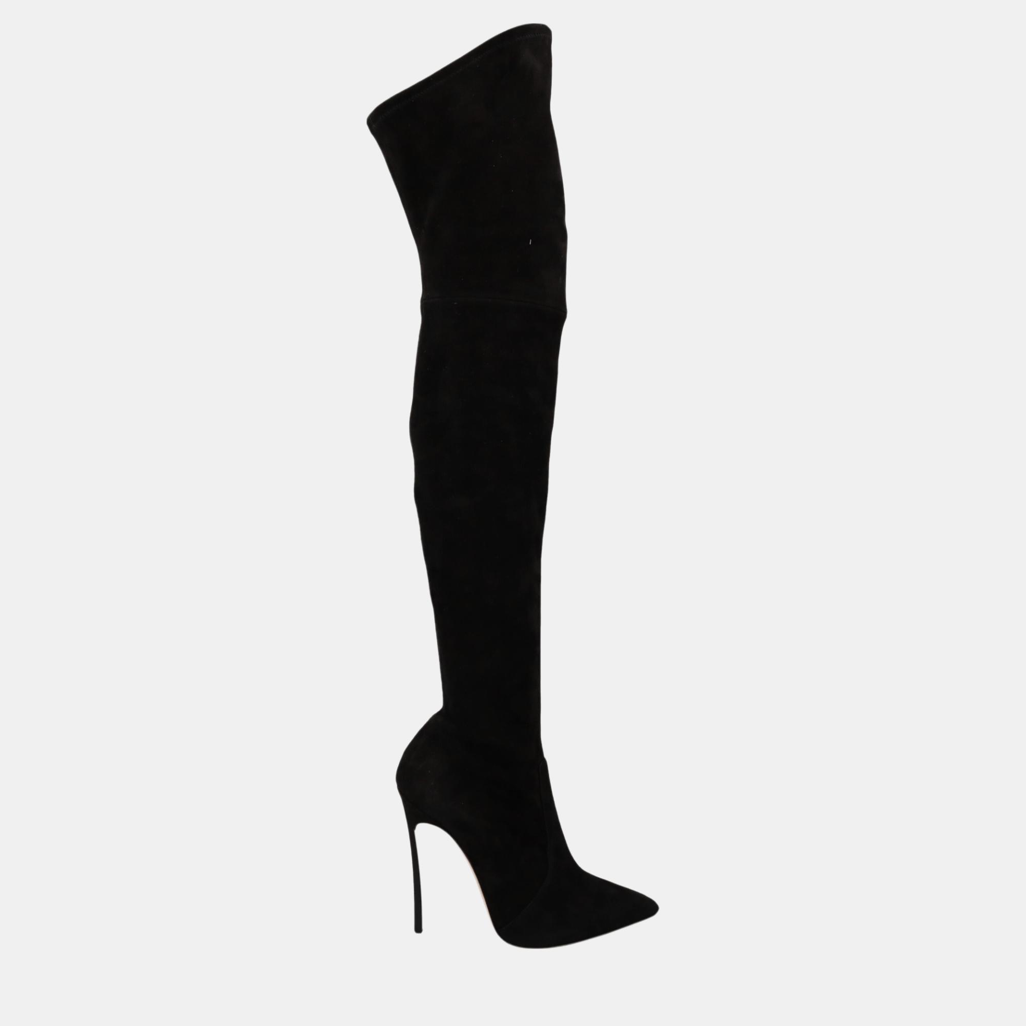Casadei  Women's Leather Boots - Black - EU 37