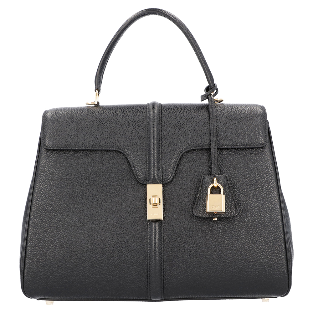 Image of Celine Black Satinated Calfskin Leather  Medium Bag
