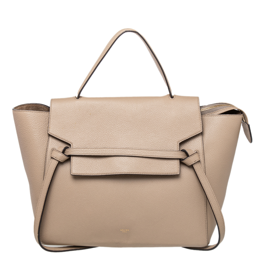 Celine Grey Leather Mini Belt Top Handle Bag