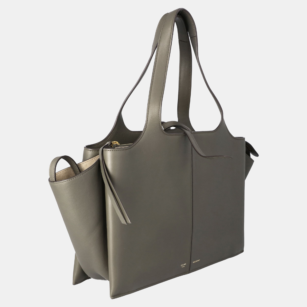 

Celine Grey Baby Grained Calfskin Leather Small Tri-Fold Shoulder Bag