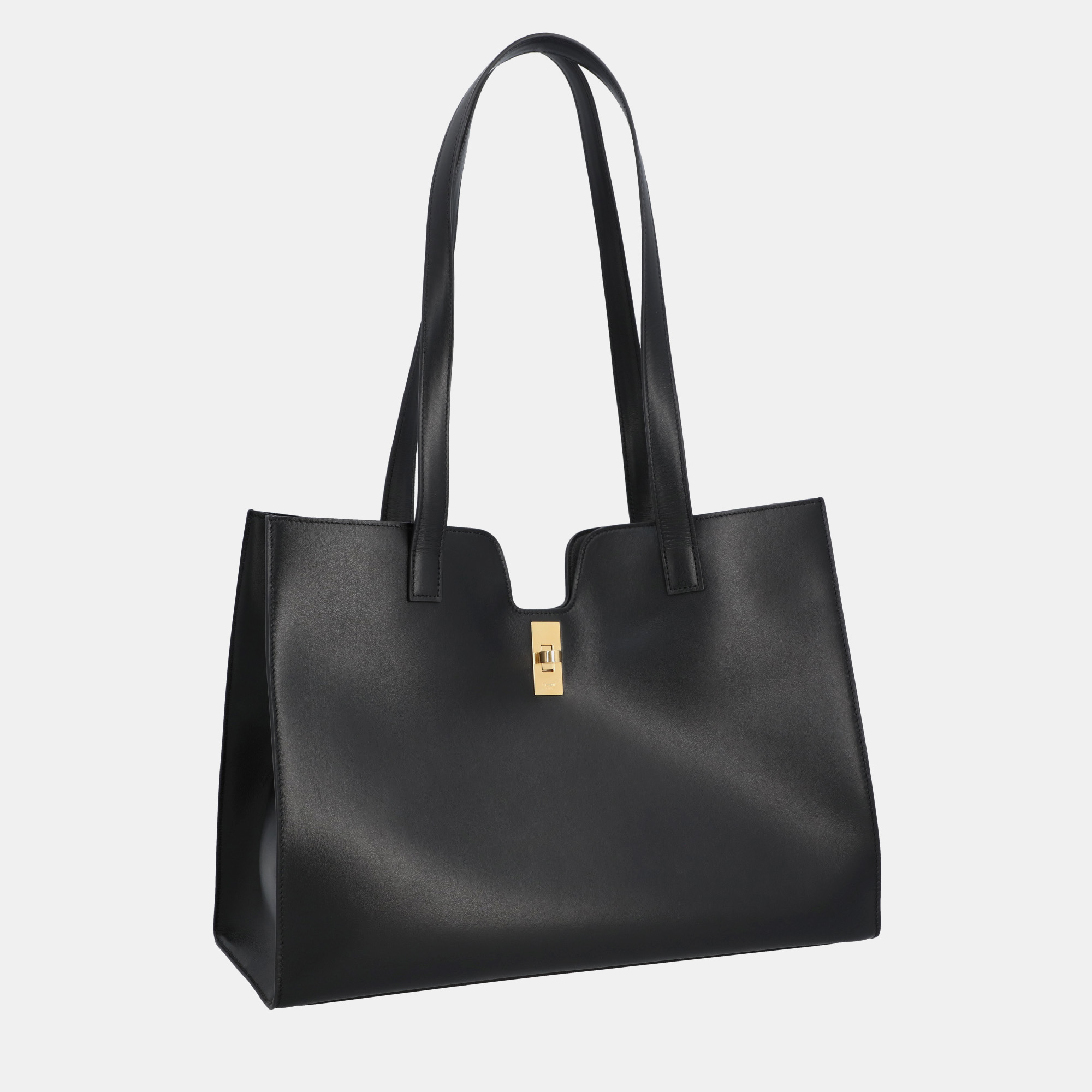 Celine Black Calfskin Leather Smooth Cabas 16 Tote Bag