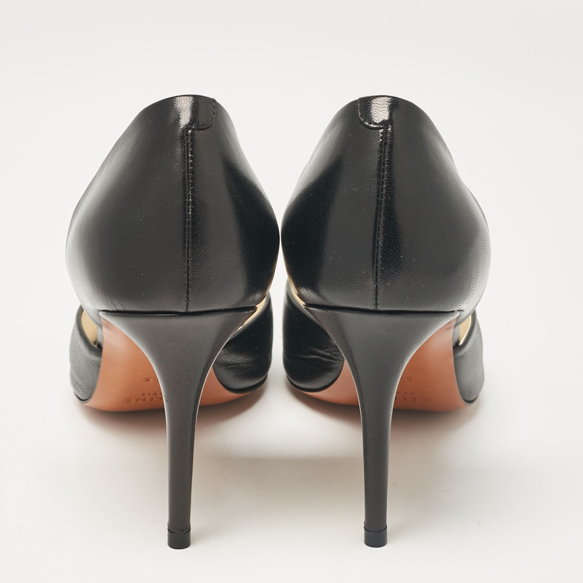 Celine Black Leather D'orsay Pumps Size 38.5