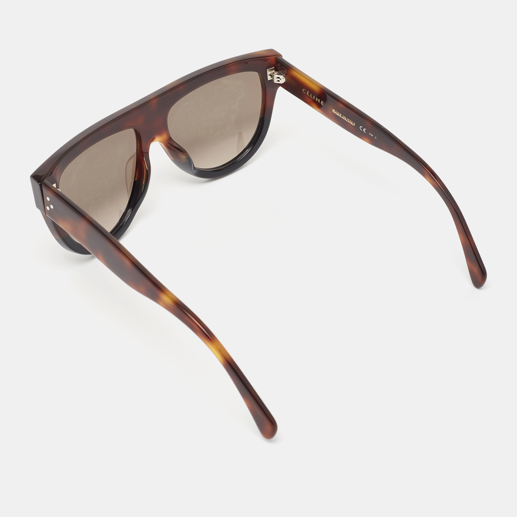 Celine Dark Brown Tortoise CL 41026/S Aviator Sunglasses
